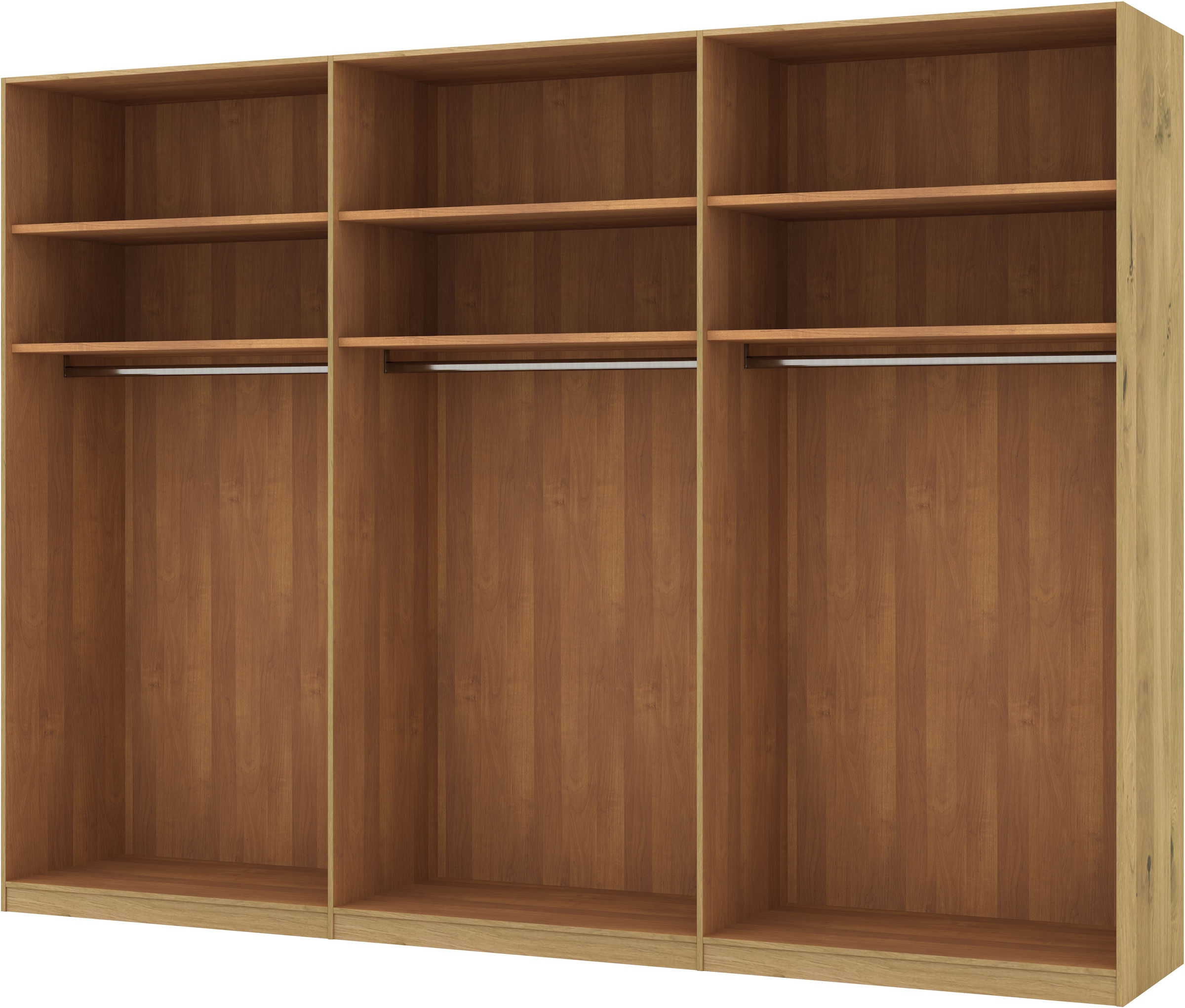 Musterring Drehtürenschrank »Savona, Kleiderschrank, Schrank, Garderobe, teilmassiv Eiche«, (mit Türdämpfern, in 5 Breiten & 2 Höhen, extra Böden, MADE IN GERMANY), Türen in Bianco-Eiche massiv, mit Querriegel, verschiedene Größen