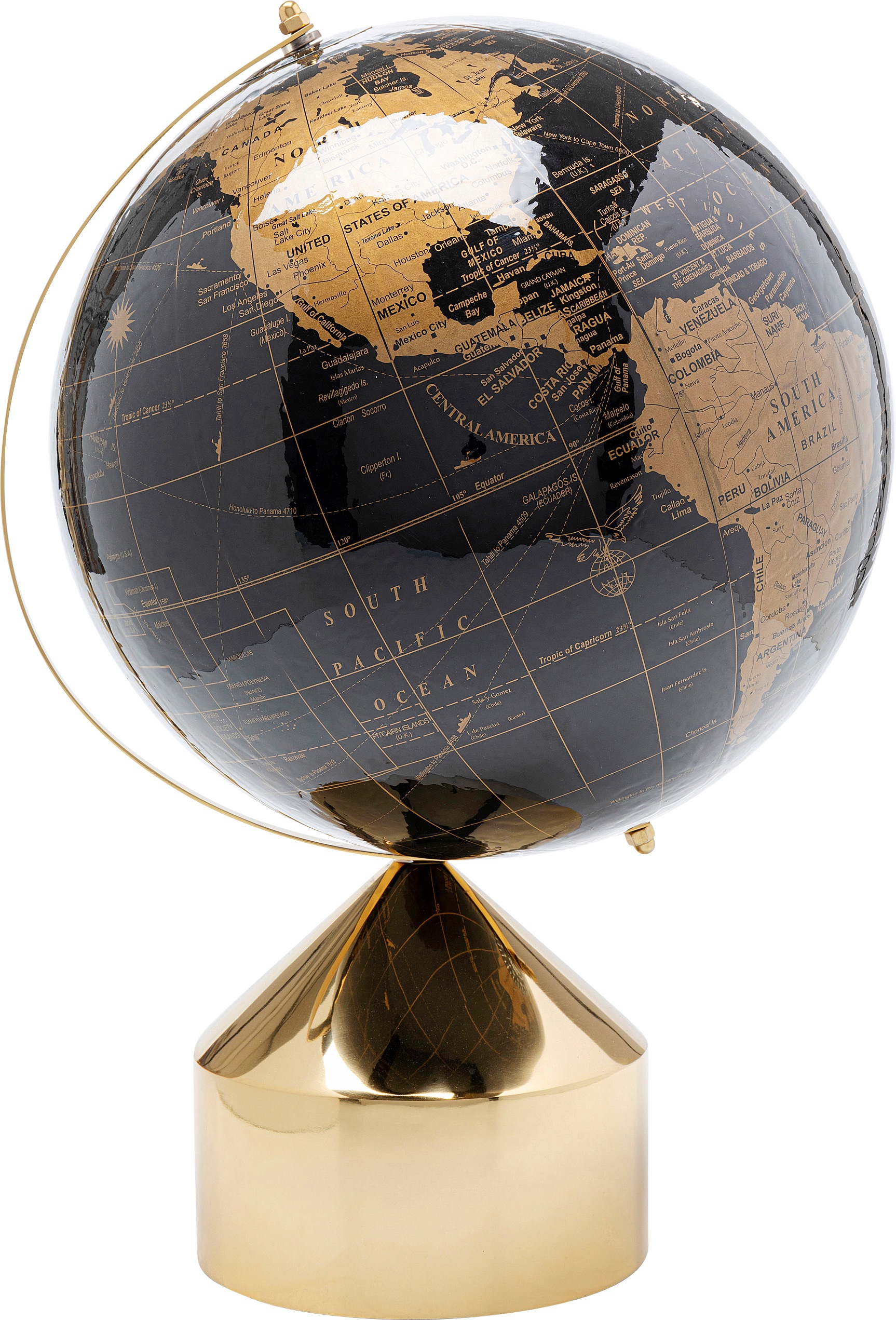 Kare Design Dekoobjekt »Deko Objekt Globe Top Gold 47cm« in goldfarben, Größe B/H/T: 30 cm x 47 cm x 30 cm