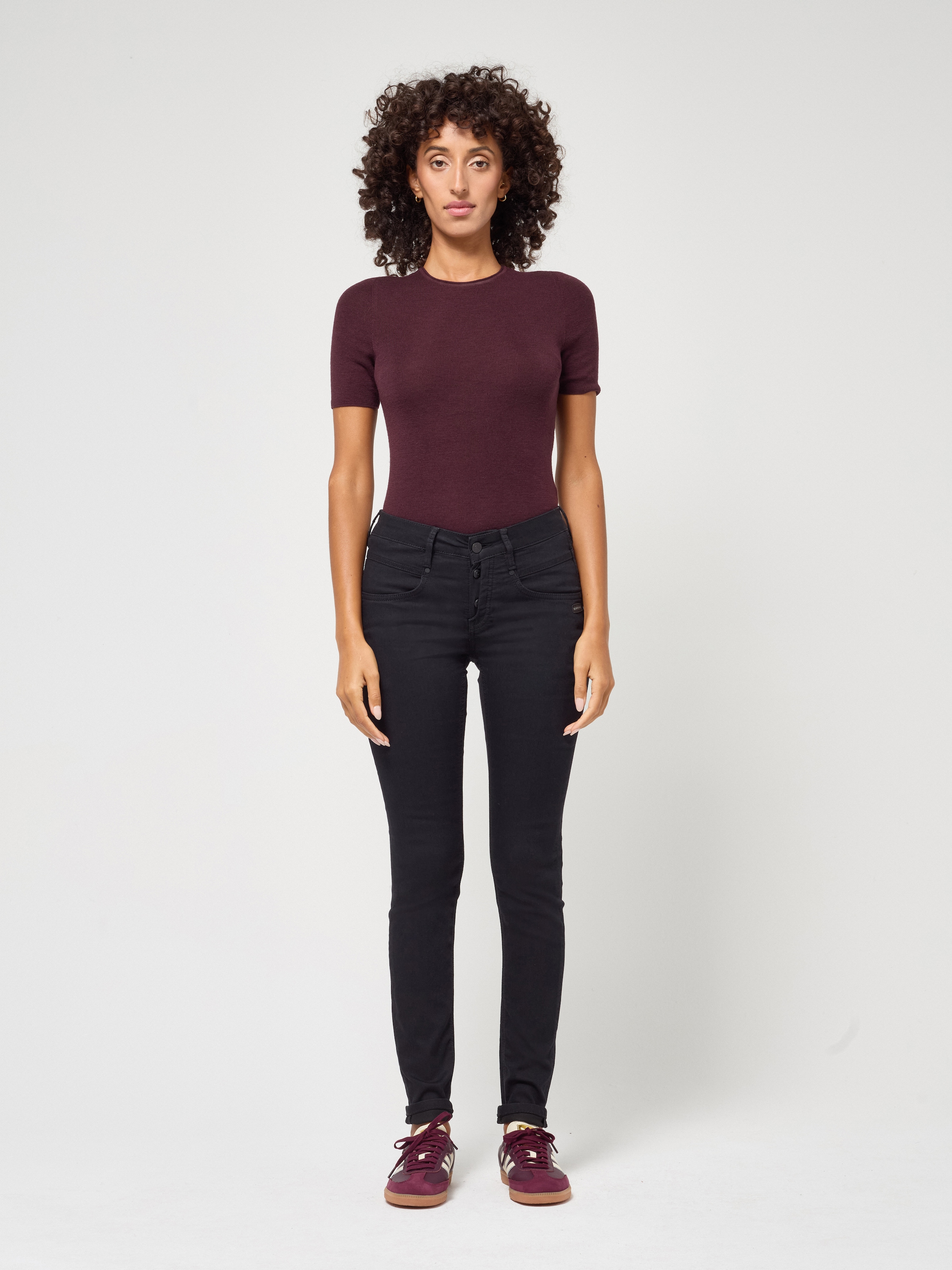 GANG Skinny-fit-Jeans »94MEDINA« mit stylischer halb offener Knopfleiste