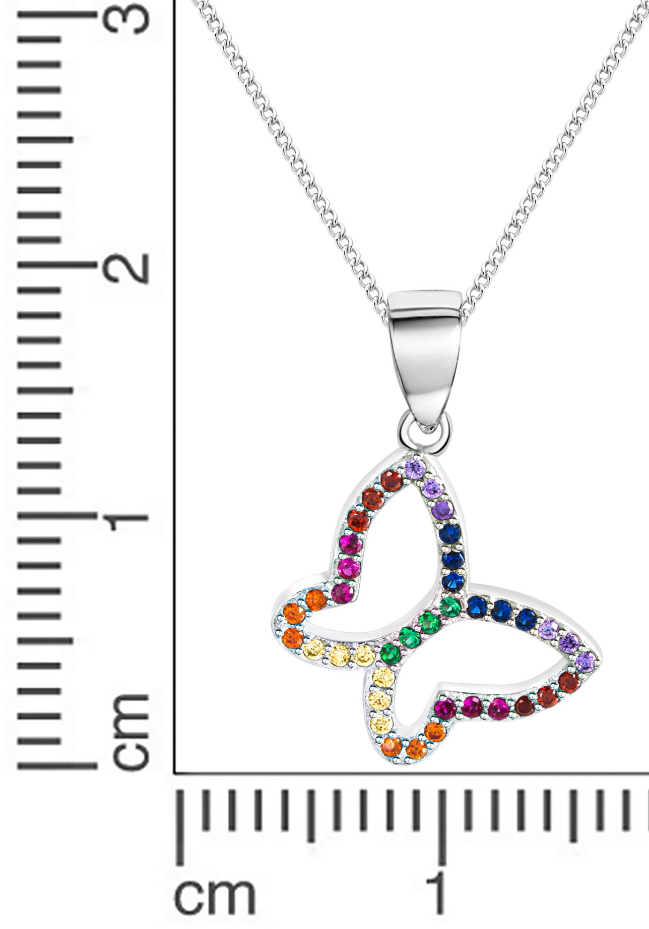 Firetti Kette mit Anhänger »Schmuck Geschenk Silber 925 Halsschmuck Halskette Panzerkette«, mit Kristallmix