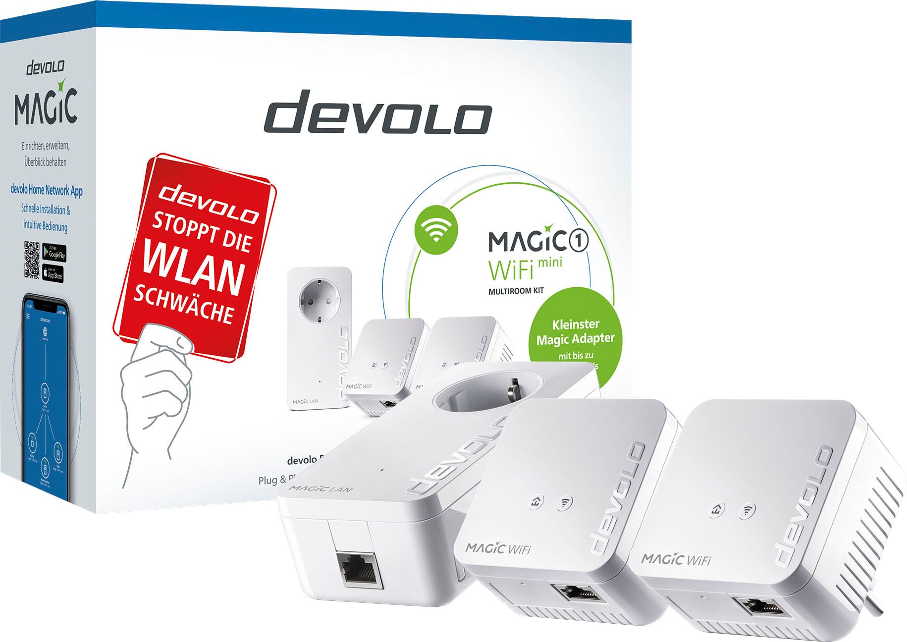 DEVOLO WLAN-Router »Magic 1 WiFi mini Multiroom Kit (1200Mbit, G.hn, Mesh)«