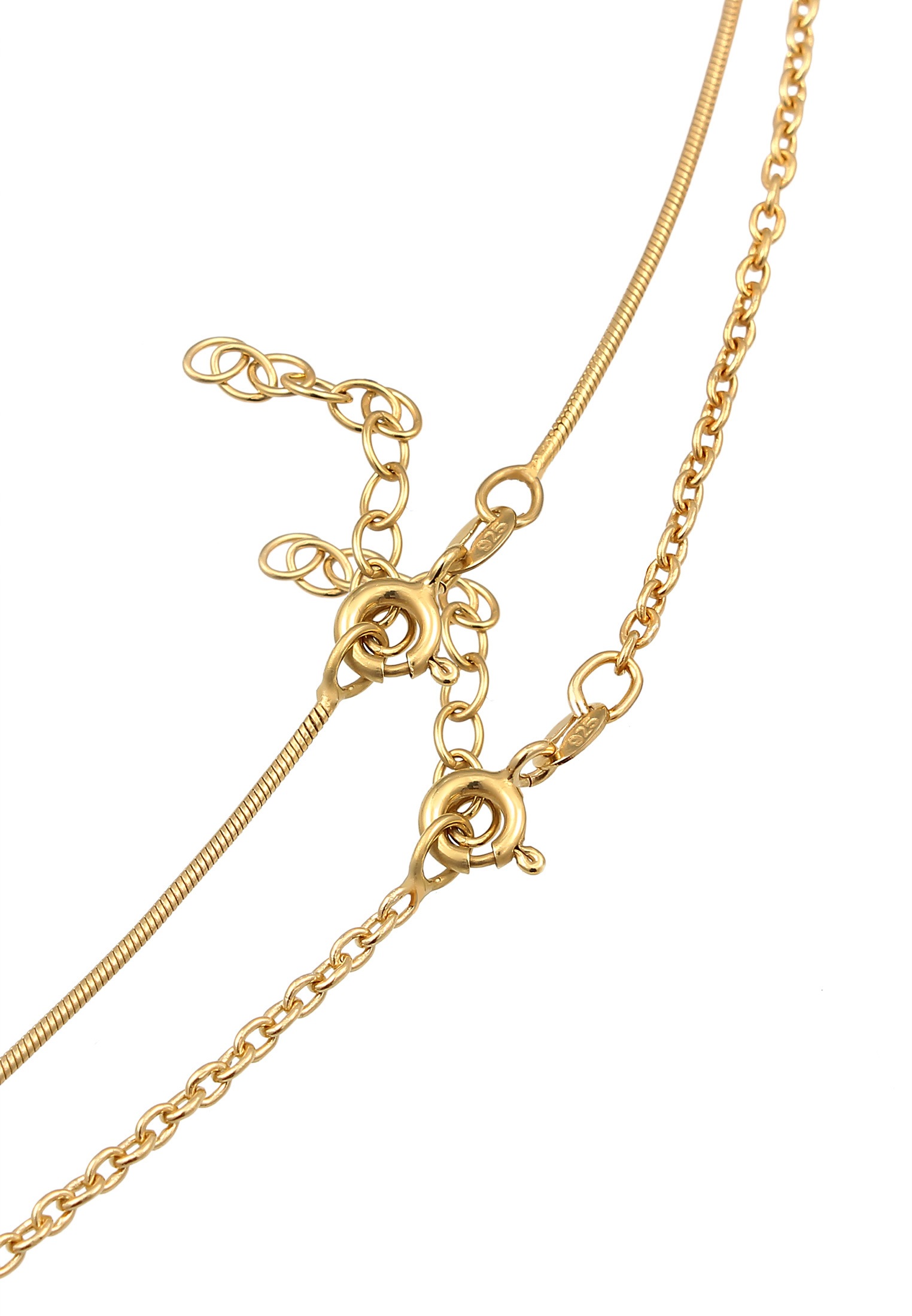 Elli Ketten-Set »Halskette Choker Set (2tlg) Schlangen Ankerkette 925 Silber«