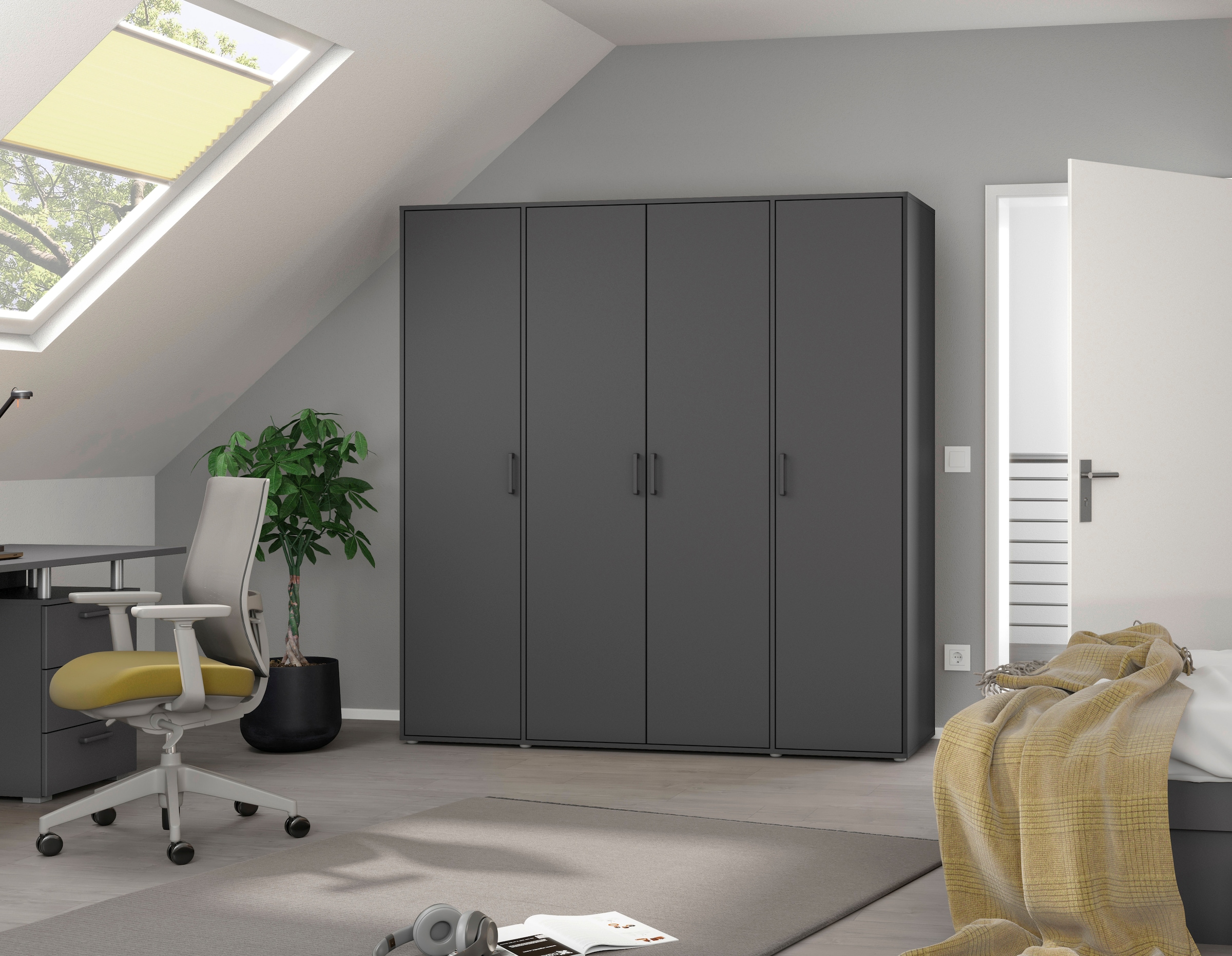 rauch Kleiderschrank »VOYAGER Otto´s Choice Garderobe Wäscheschrank TOPSELLER Schlafzimmer«, (in 3 verschiedenen Ausstattungen BASIC/CLASSIC/PREMIUM), Schrank mit modernen Griffen in viel Stauraum MADE IN GERMANY