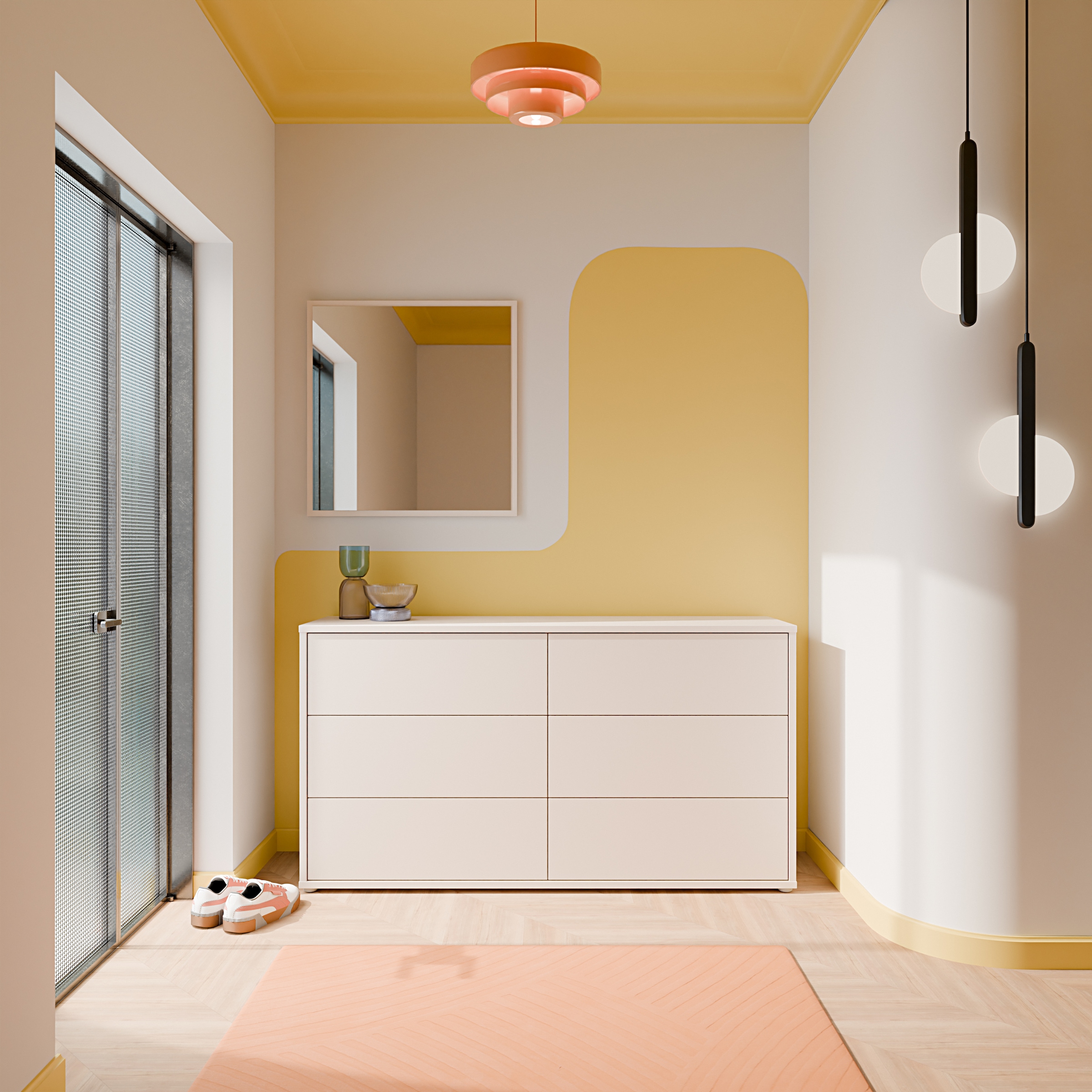 FORTE Sideboard »Alice Springs, Kommode mit 6 Schubkästen, Breite 154,5cm« Schubkästen mit Vollauszug, grifflos,Push to open , Stauraum