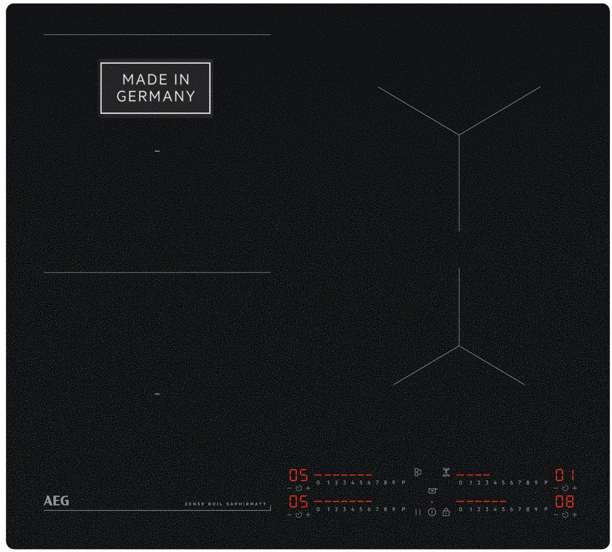 AEG Backofen-Set »HH24BSISML«, mit 1-fach-Teleskopauszug, Aqua Clean, SaphirMatt®-Induktionskochfeld-Kratzresistente Oberfläche, Pizzastufe