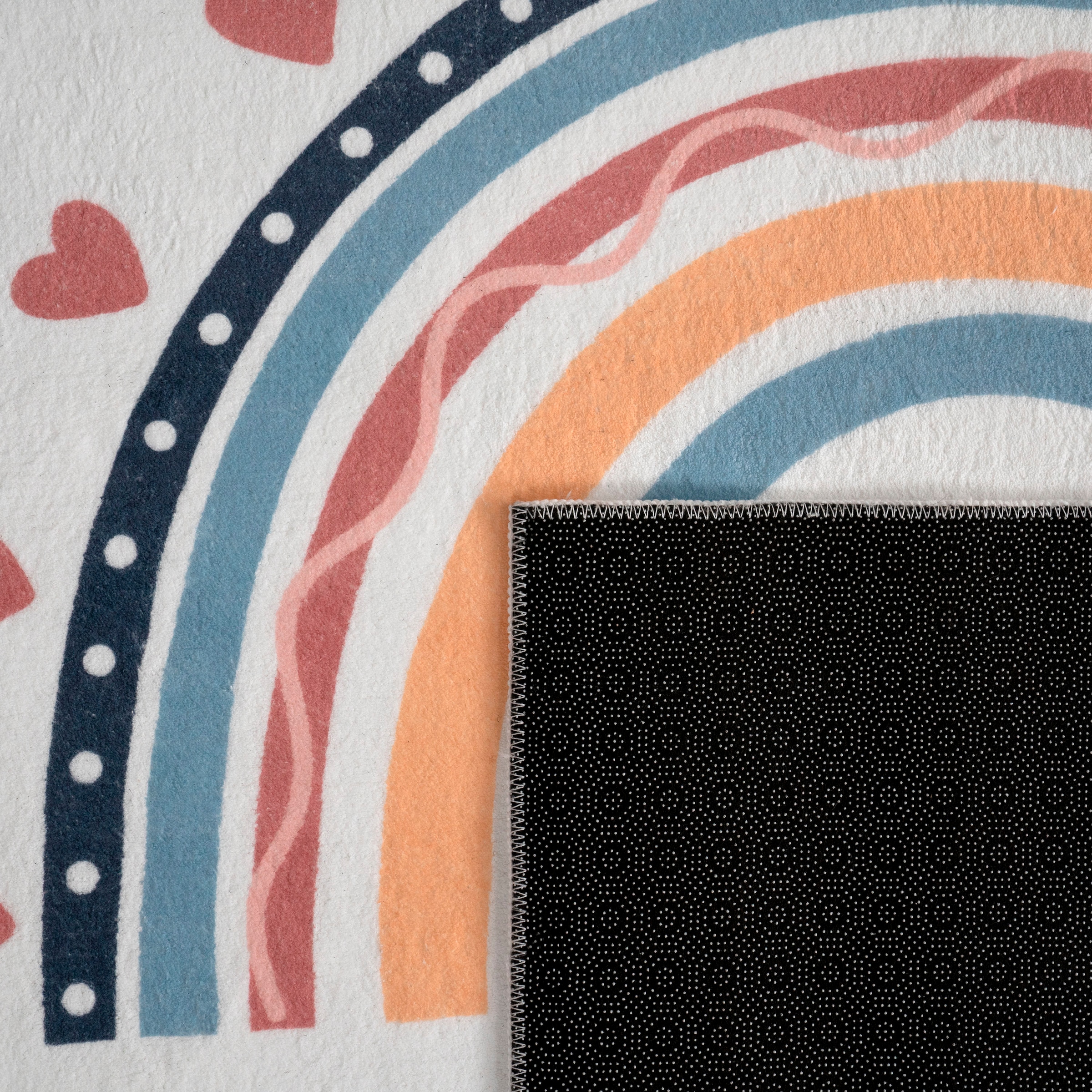 Paco Home Kinderteppich »Eliz 392«, rechteckig, Kurzflor, Spielteppich, Patchwork-Muster, Motiv Punkte & Regenbogen