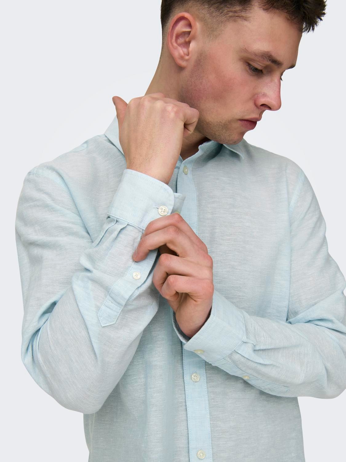 ONLY & SONS Langarmhemd »ONSCAIDEN LS SOLID LINEN SHIRT NOOS«