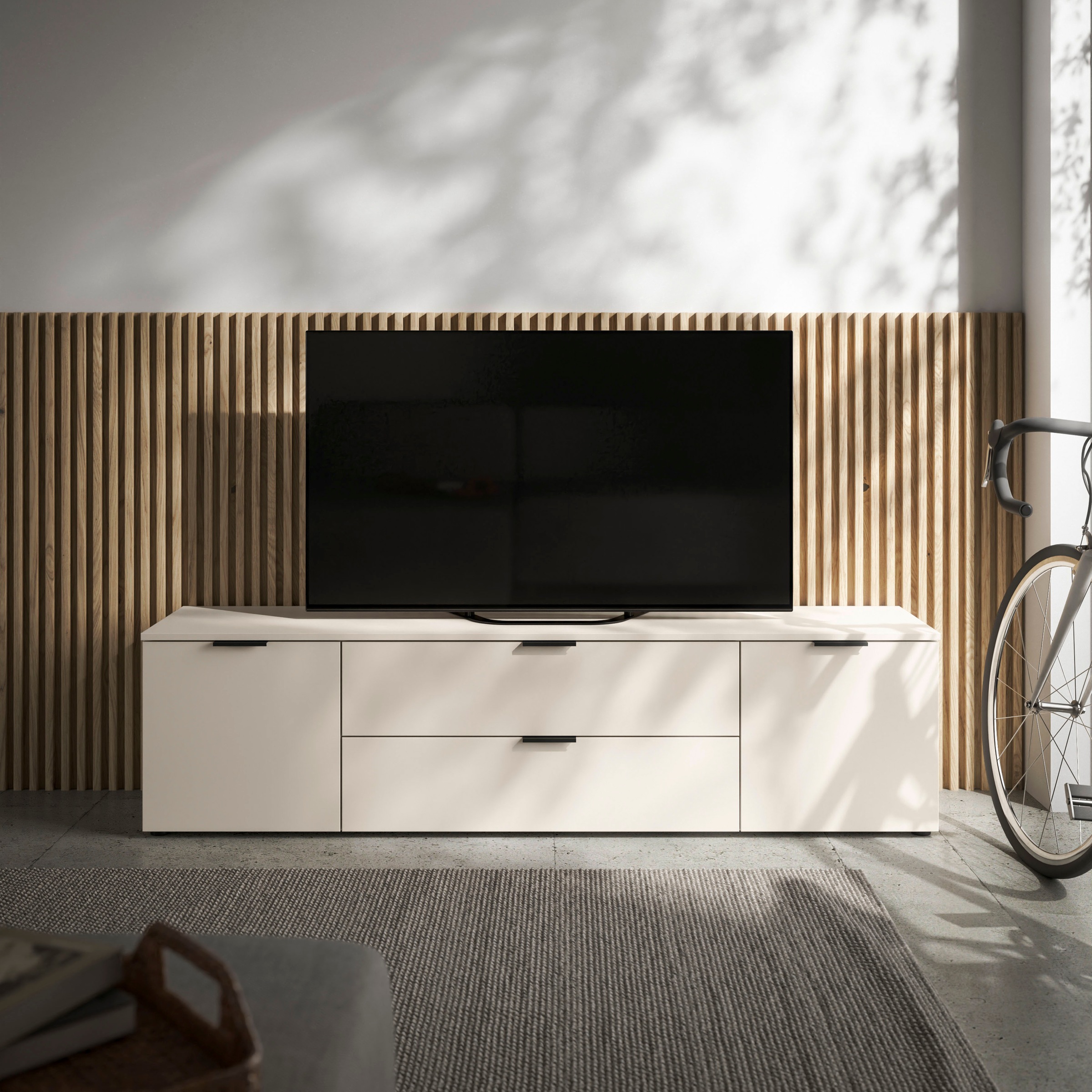HBZ Lowboard »Linz TV-Unterschrank, BxHxT 180x47x40cm«, (1 St.), Breite 180cm,Lip-Griff, Melaminbeschichtung