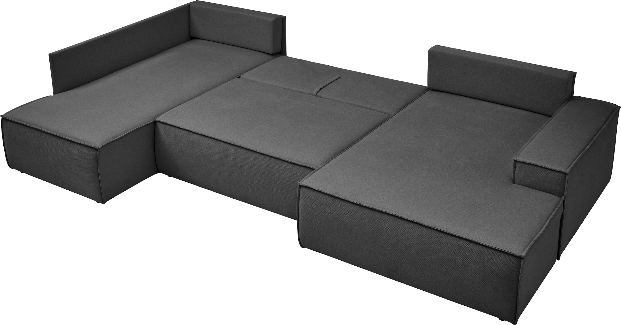 andas Wohnlandschaft »FINNLEY U-Form XXL 329 cm, Schlafsofa, Schlaffunktion m. Bettkasten«, (194/139 cm), Bouclé, Struktur und Cord