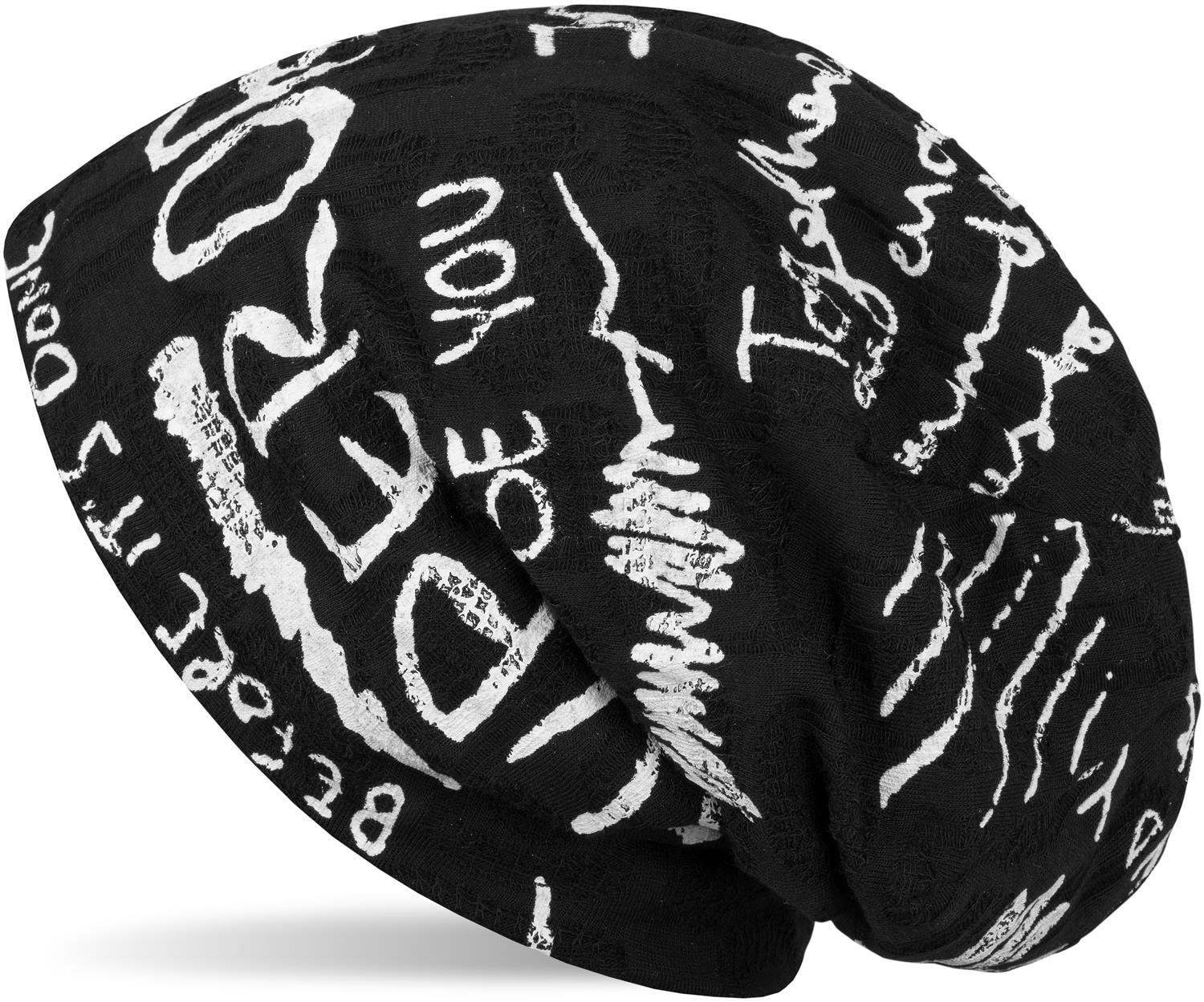 styleBREAKER Beanie »Beanie mit Schrift im Destroyed Vintage Design« 1 Stk.