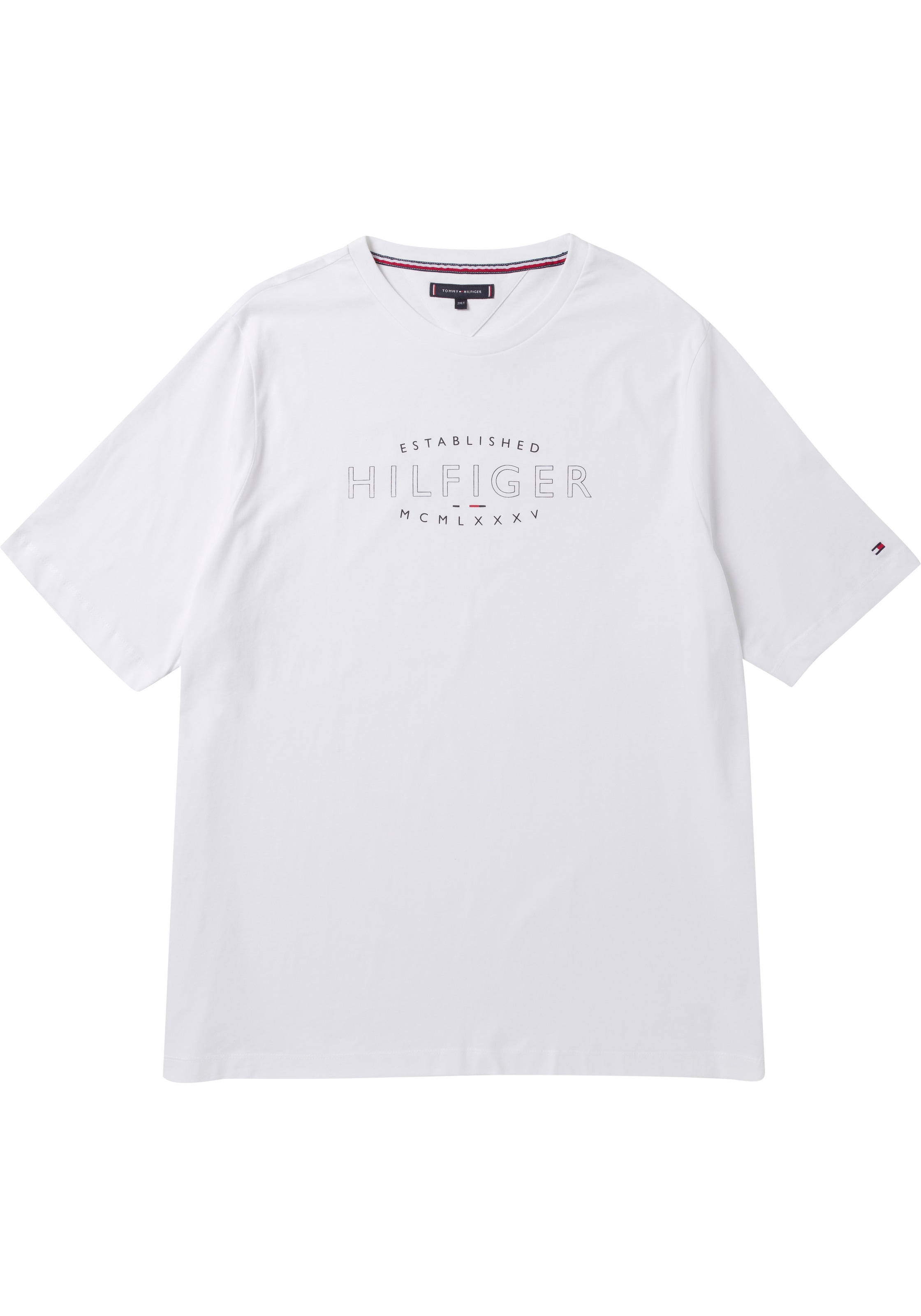 Tommy Hilfiger Big & Tall Print-Shirt, (1 tlg.), mit Tommy Hilfiger Labelfarben am Ausschnitt