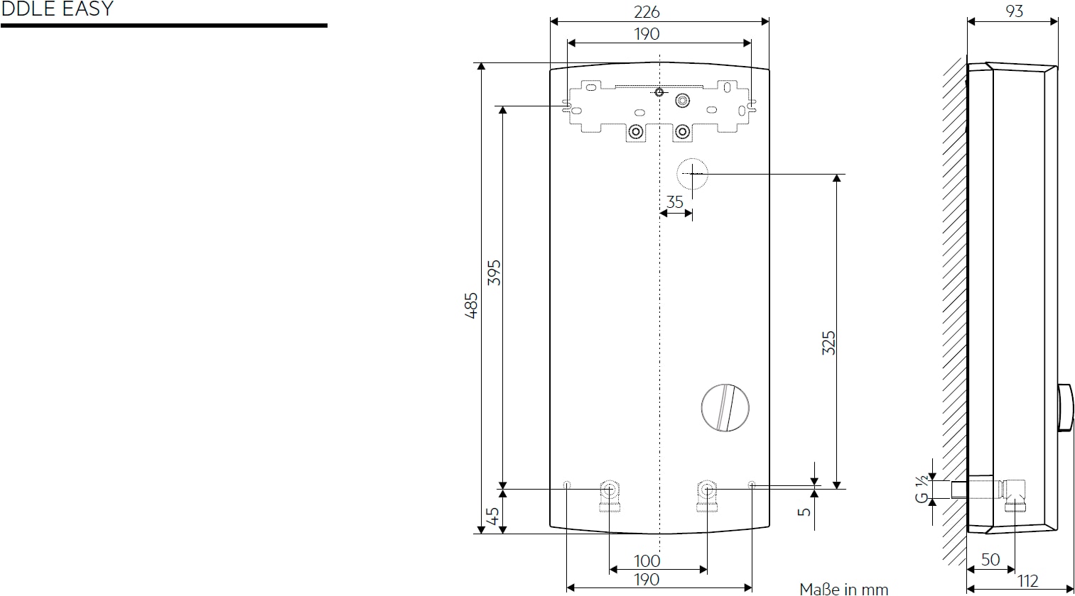 AEG Haustechnik Komfort-Durchlauferhitzer »DDLE EASY«, 18 kW, einfache Temperaturwahl durch 2 Festtemperaturen 42°C und 55°C