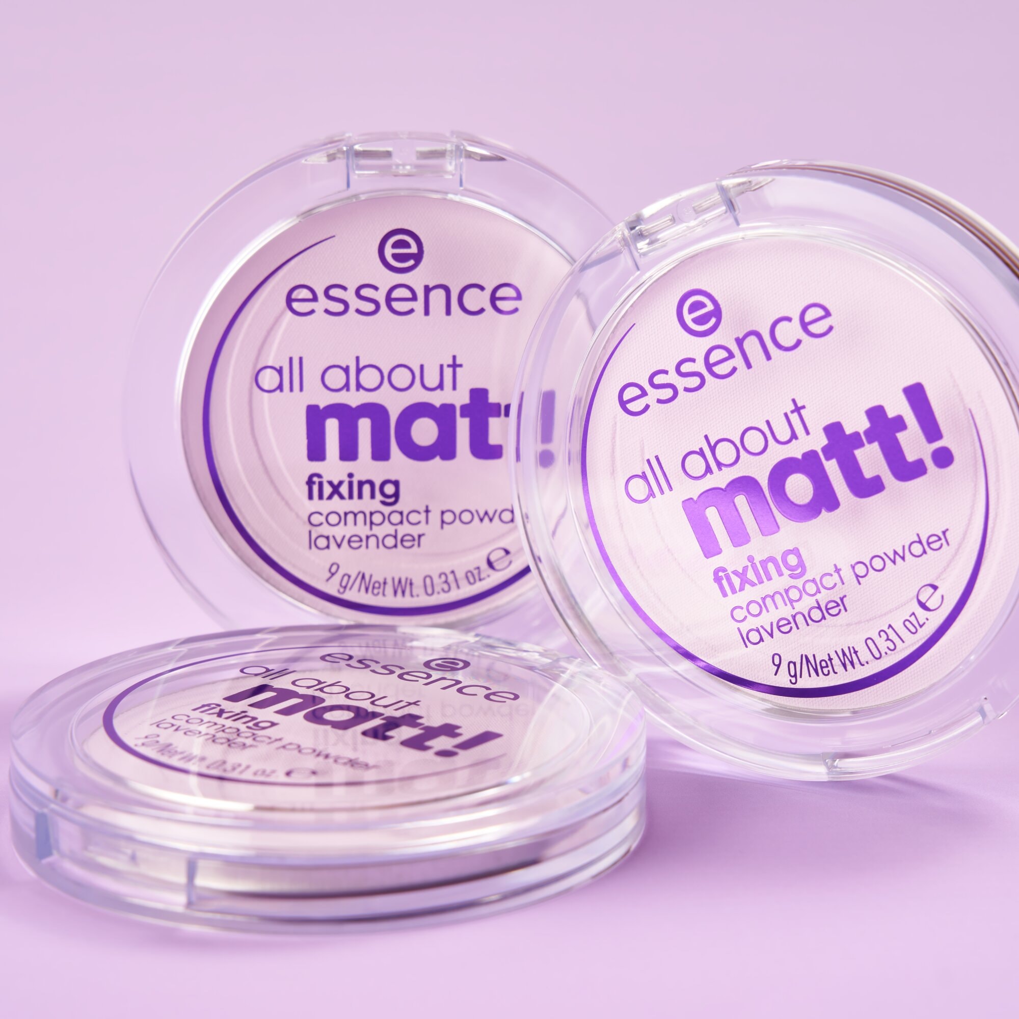Essence Puder »all about matt! fixing compact powder lavender«