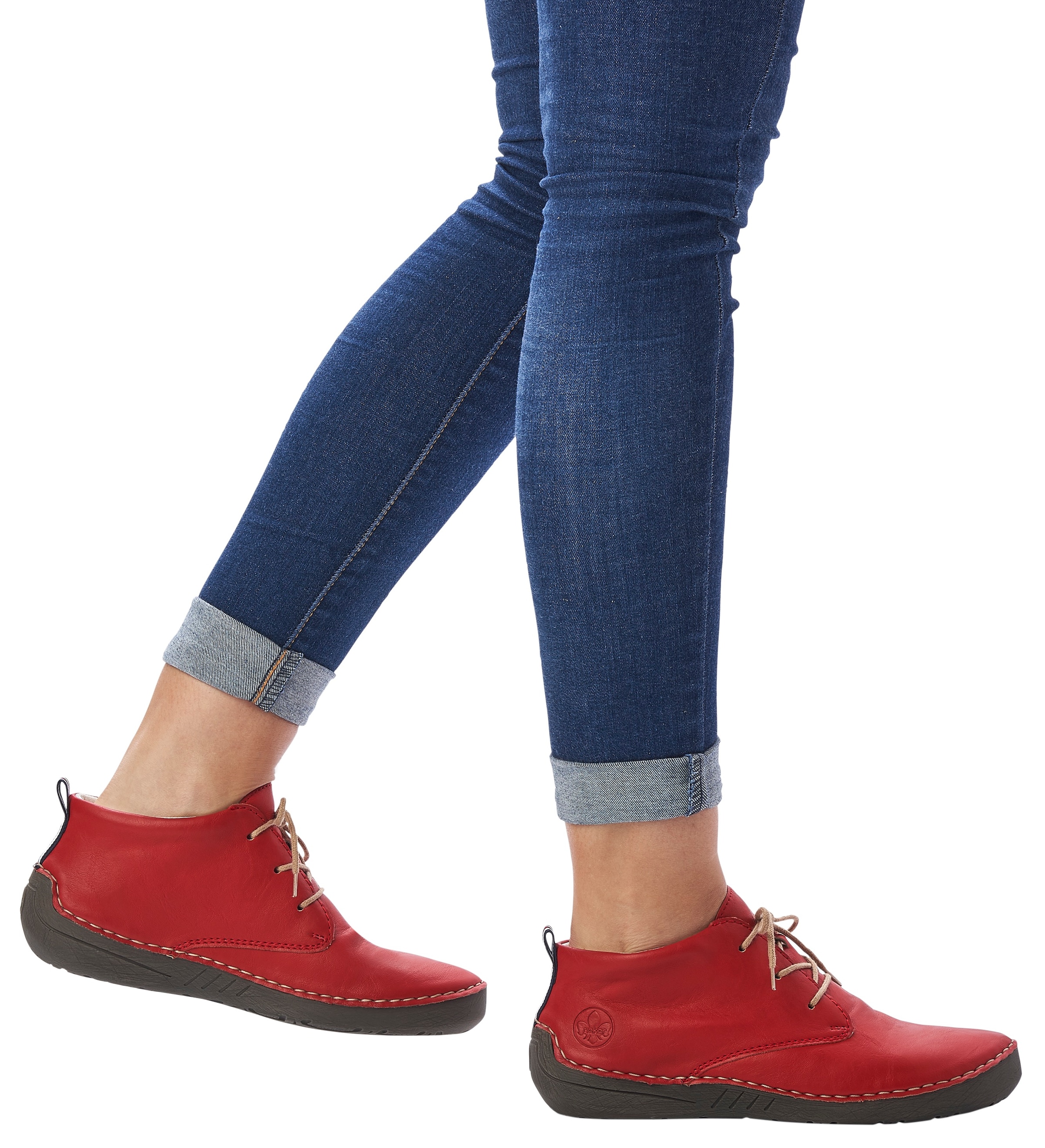 Rieker Schnürboots, Stiefelette, Schnürstiefelette mit Rahmennaht