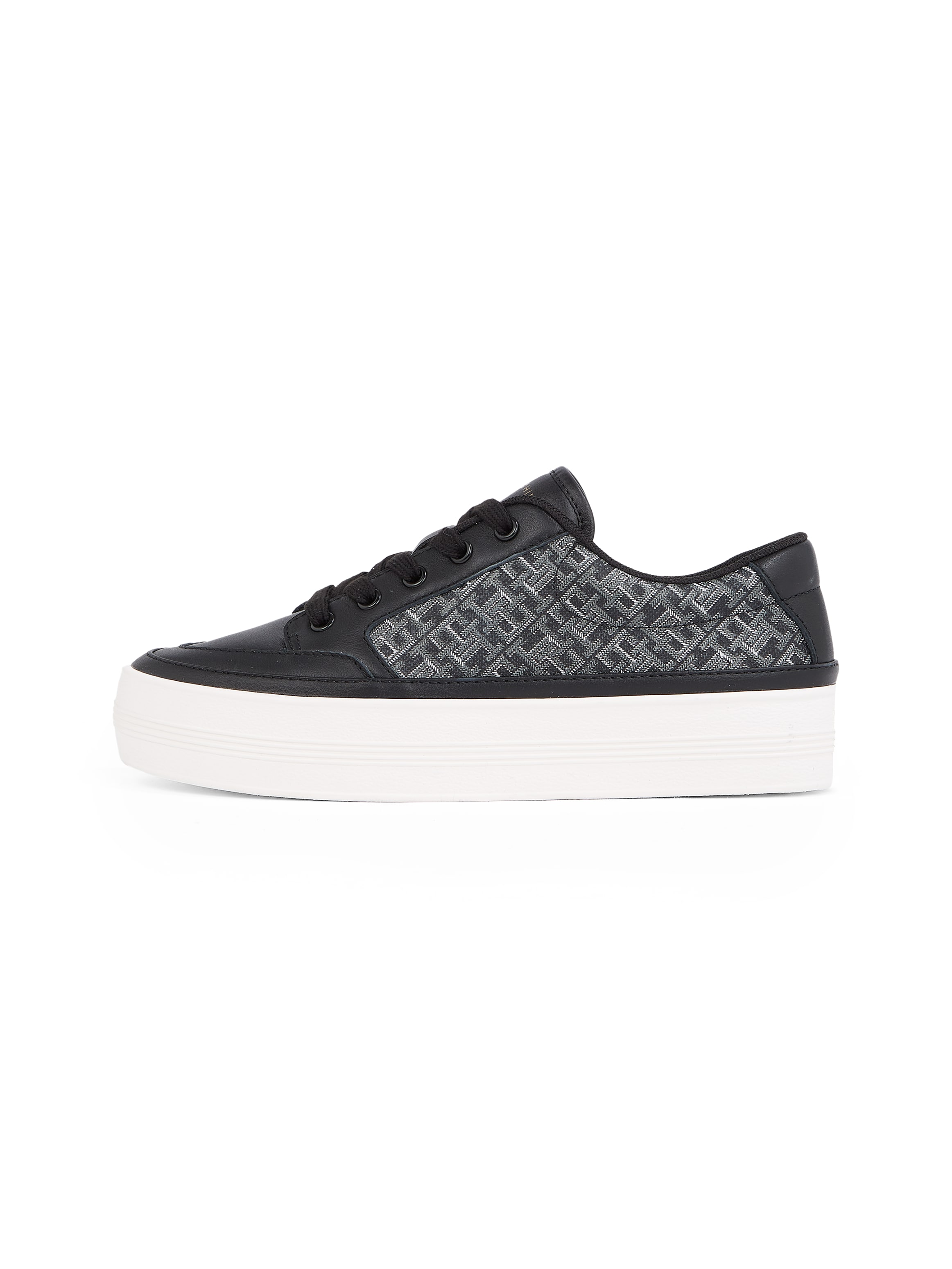 Tommy Hilfiger Plateausneaker »VULC LEATHER SNEAKER MONOGRAM«, Freizeitschuh, Halbschuh, Schnürschuh mit Allover-Logoprint