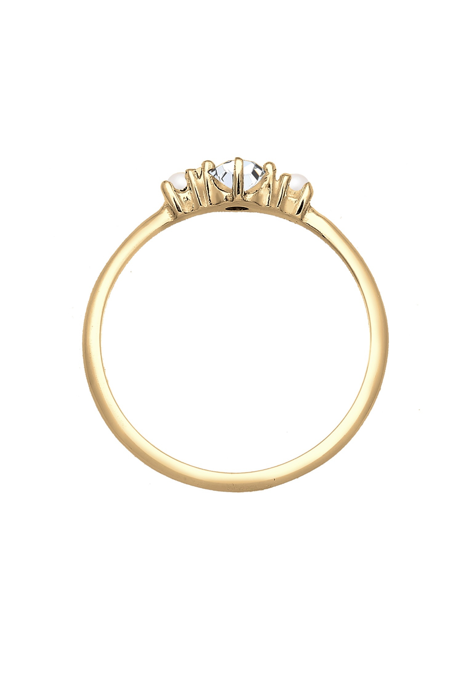 Elli Verlobungsring »Ring Glas Kristalle Synthetische Perle Weiß 925 Sterling Silber«