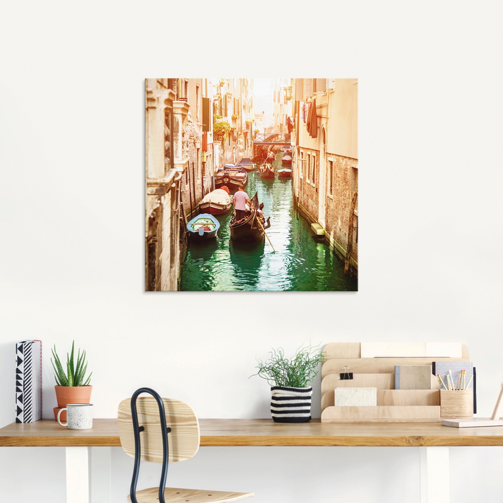 Artland Glasbild »Venedig Kanal«, Italien, (1 St.), in verschiedenen Größen