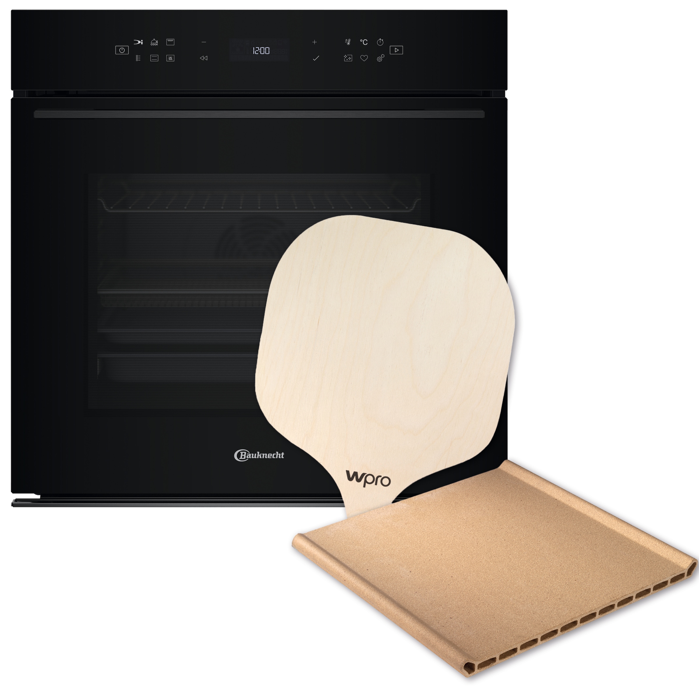 BAUKNECHT Backofen »BBI7 310C PIZZA« mit 1-fach-Teleskopauszug mit Pyrolyse-Selbstreinigung Restaurant-Pizza daheim: 310°C Pizza-Funktion inkl. Pizzastein
