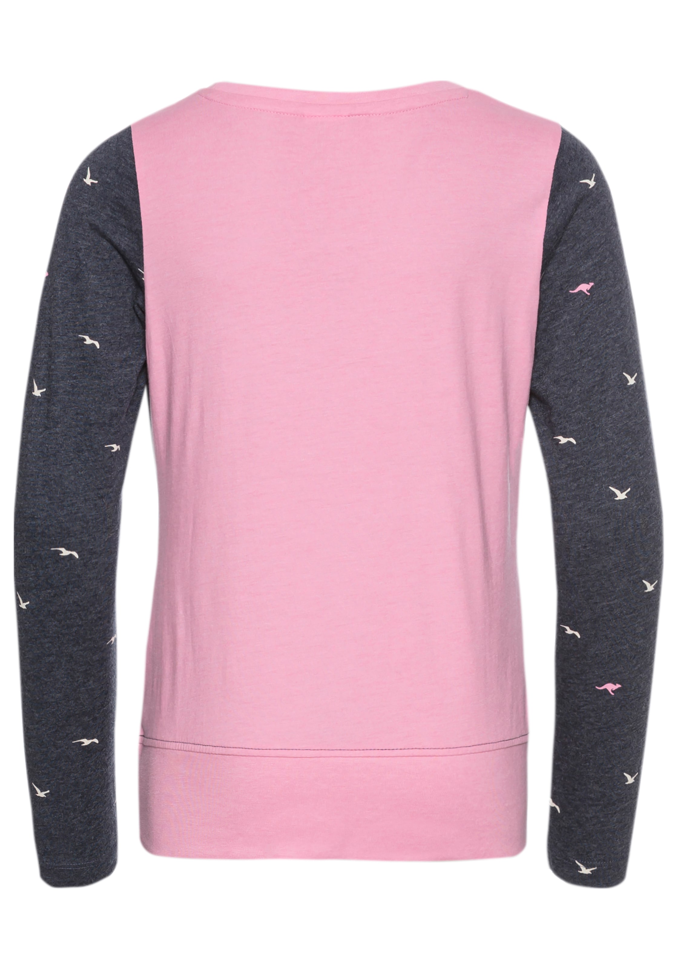 KangaROOS Langarmshirt »Kangaroos-Allover Muster«, mit Logo-Stickerei