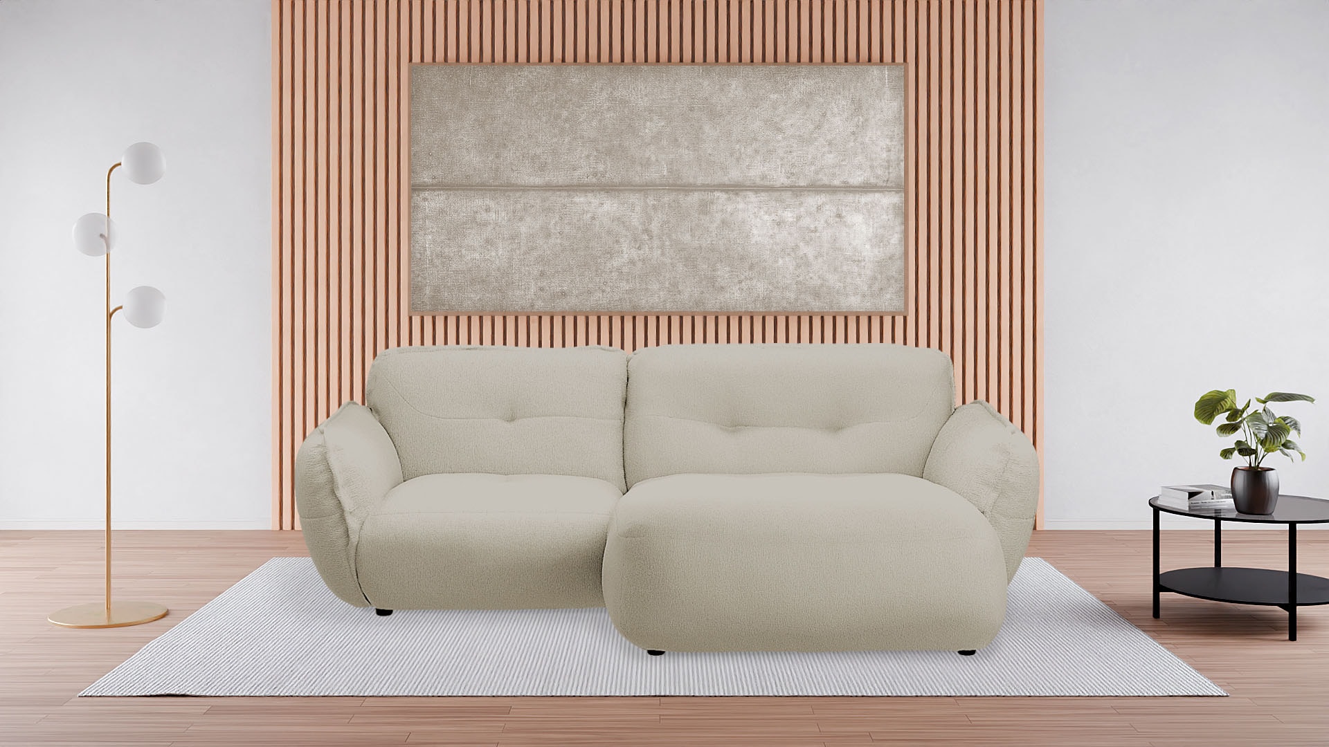 BETYPE Ecksofa »Be Fluffy« Softes Sitzgefühl, moderne Kedernaht, hochwertiger Bezug