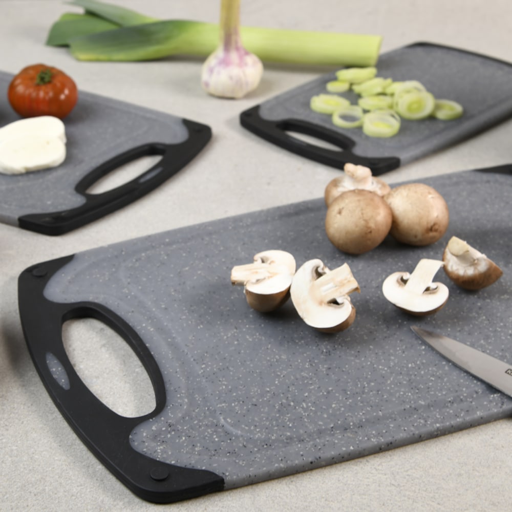 KESPER® Schneidebrett »Brett mit "RUTSCH-STOPP"«, (Set, 3 St.)