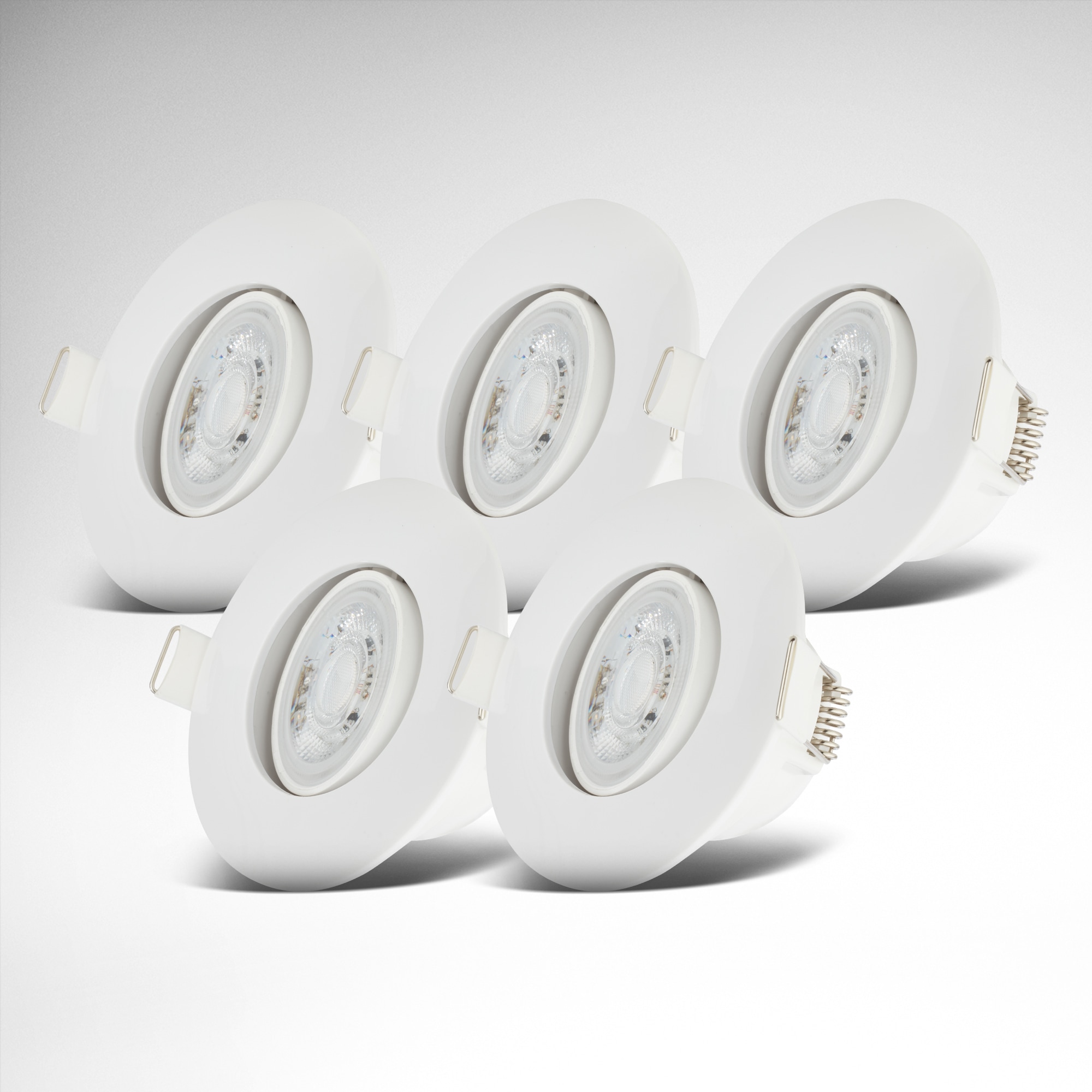 B.K.Licht LED Einbauleuchte »LED Einbauleuchten IP65 5er-Set Kunststoff Weiß«, 1 flammig, Leuchtmittel LED-Modul | LED fest integriert, Dimmbar inkl. 5 x LED-Platine 4,9W 480lm 3.000K