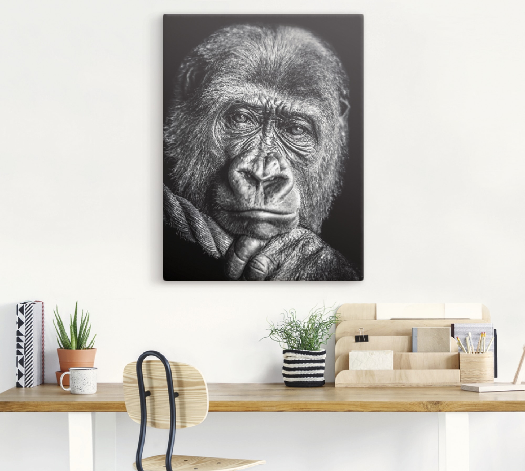 St.), Wildtiere, als Poster bei Artland OTTO Leinwandbild, versch. oder Wandbild (1 Größen Wandaufkleber in Alubild, »Gorilla«,