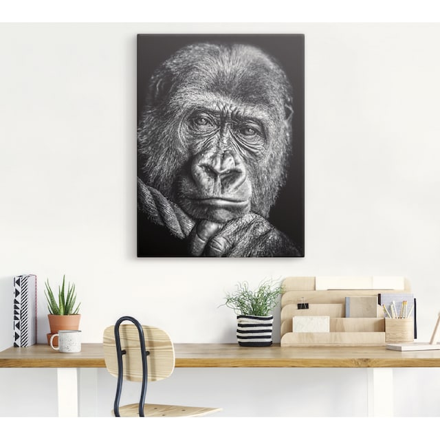 Artland Wandbild »Gorilla«, Wildtiere, (1 St.), als Alubild, Leinwandbild,  Wandaufkleber oder Poster in versch. Größen bei OTTO