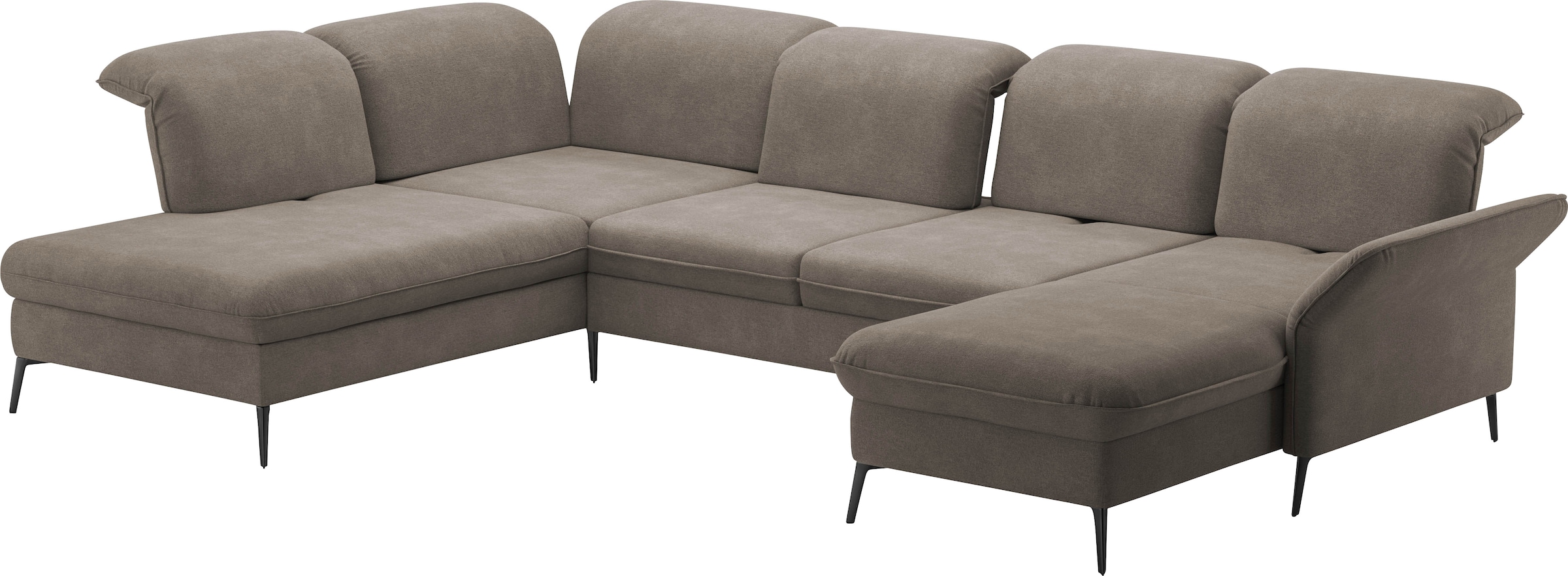 sit&more Wohnlandschaft »Emely, inkl. Sitztiefenverstellung«, wahlweise mit Bettfunktion,Bettkasten,Kopf- & Armteilverstellung