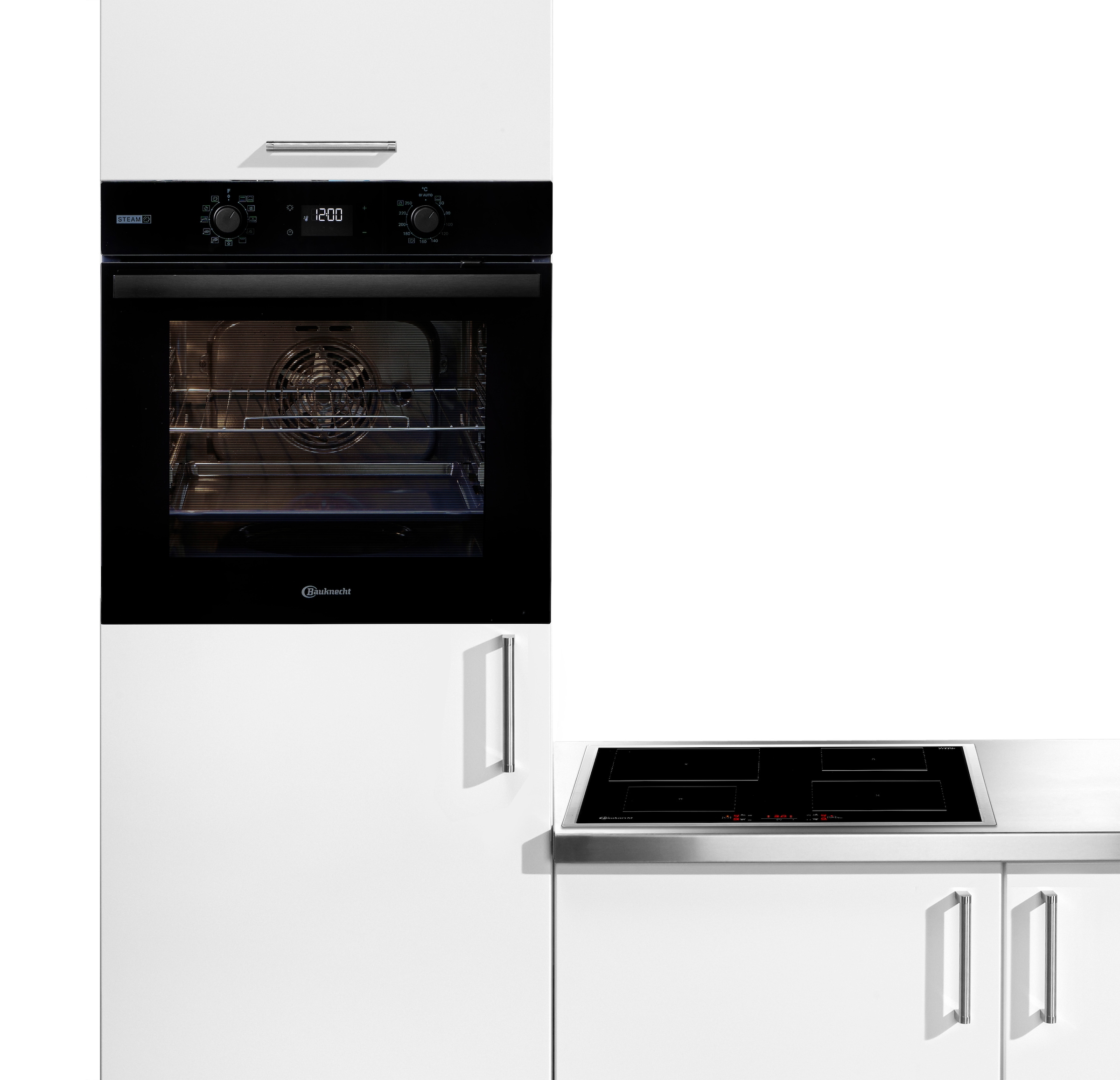 BAUKNECHT Backofen-Set »BAKO 780 Steam IND BL« mit 1-fach-Teleskopauszug Hydrolyse Set, 2 Stk. tlg. GentleSteam - für ein saftiges Inneres und ein knuspriges Äußeres
