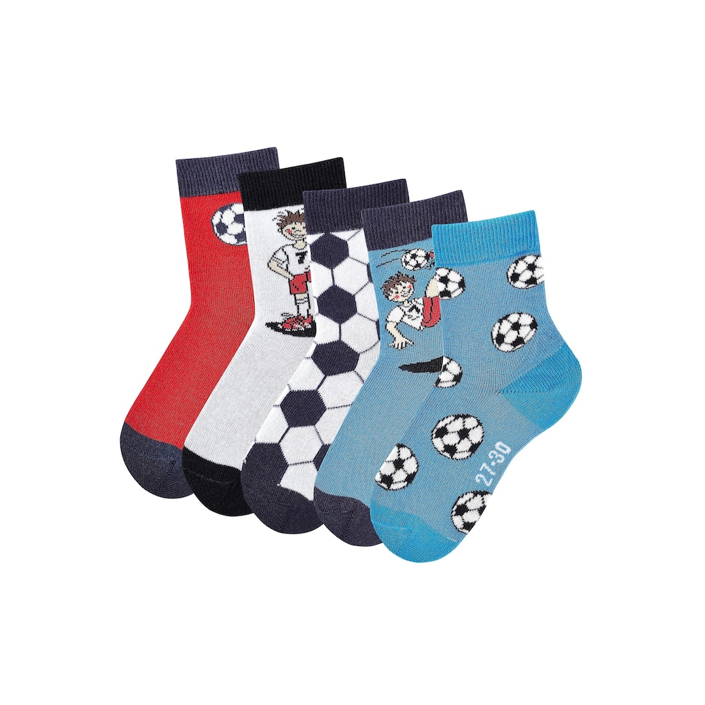 H.I.S Socken, (5 Paar), mit Fußballmotiven