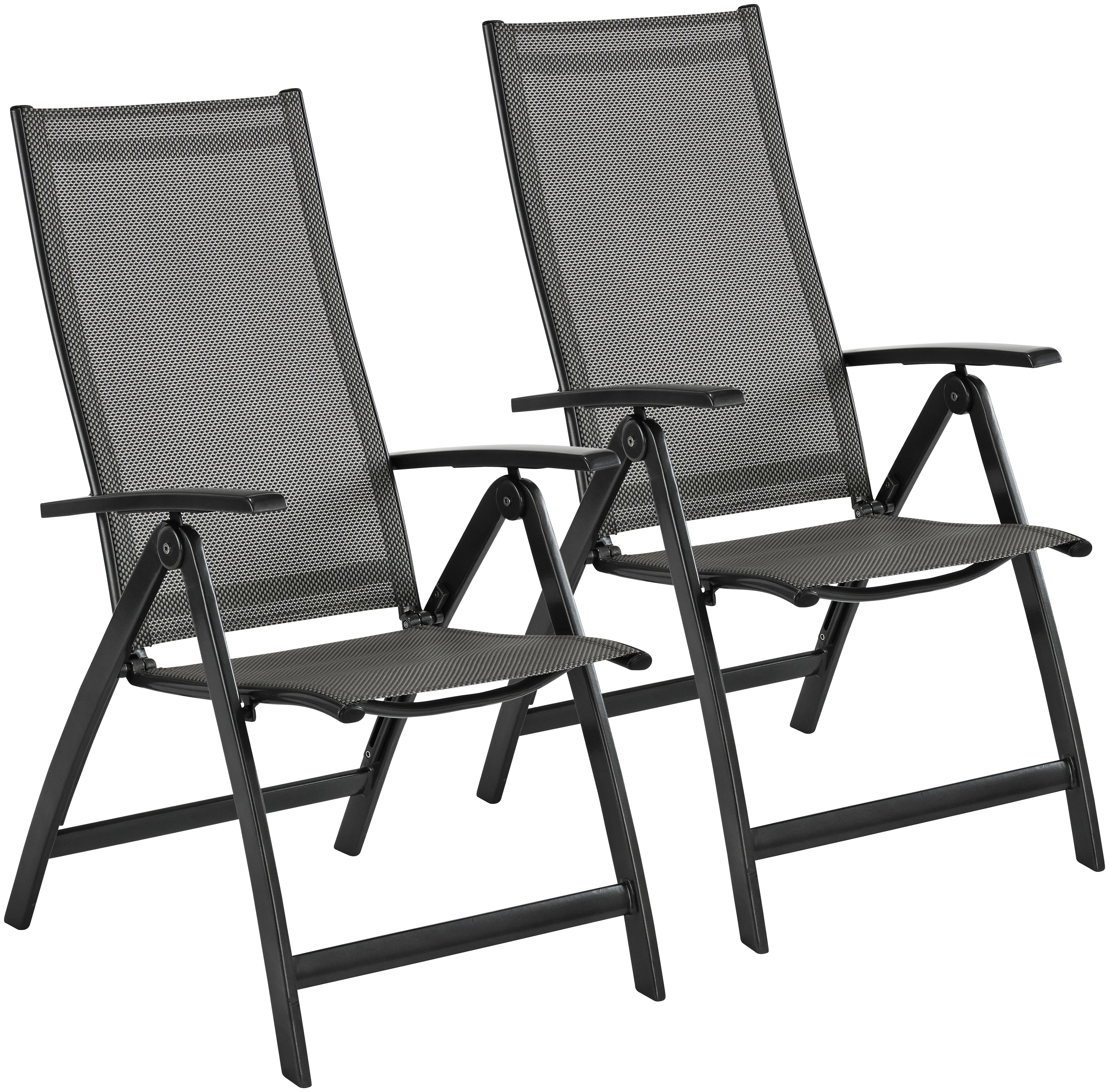 MERXX Gartensessel »Vicenza«, 2er Set, Alu/Textil, grau