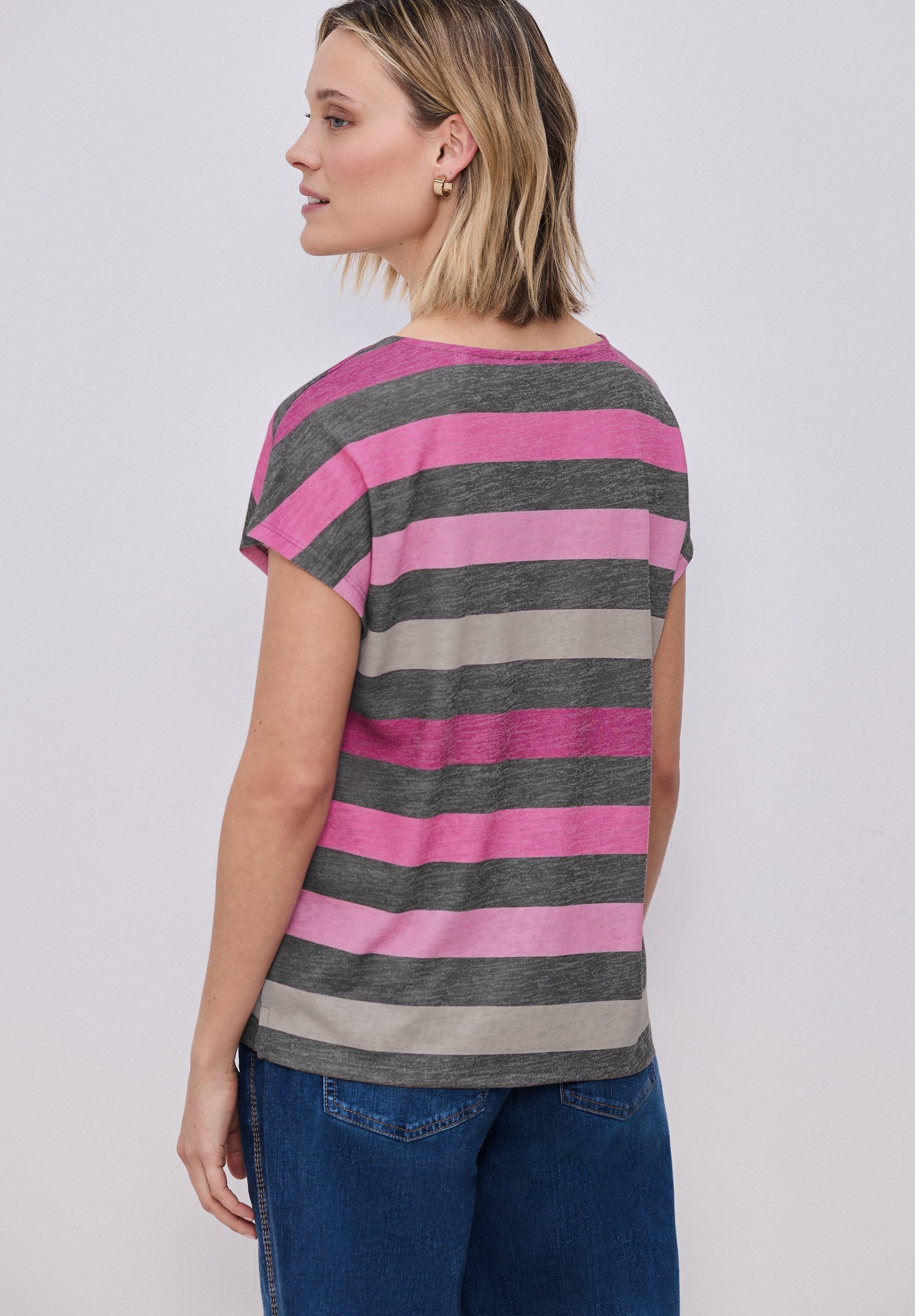 STREET ONE Shirttop mit Streifen Muster