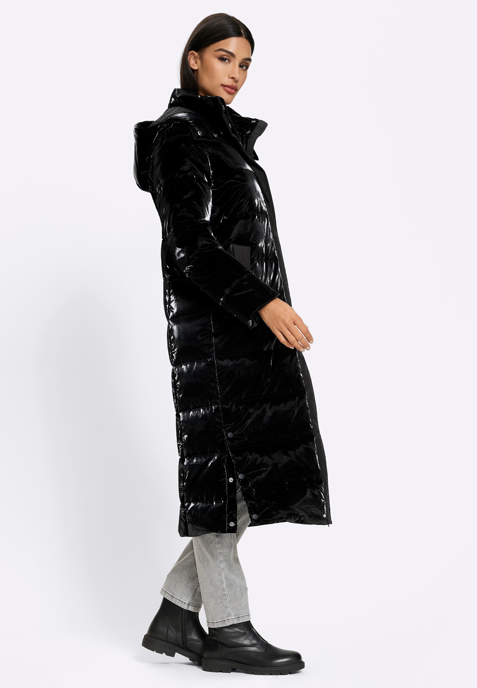heine Steppjacke »Steppmantel Steppmantel in Ton-in-Ton-Optik« Abnehmbare Kapuze