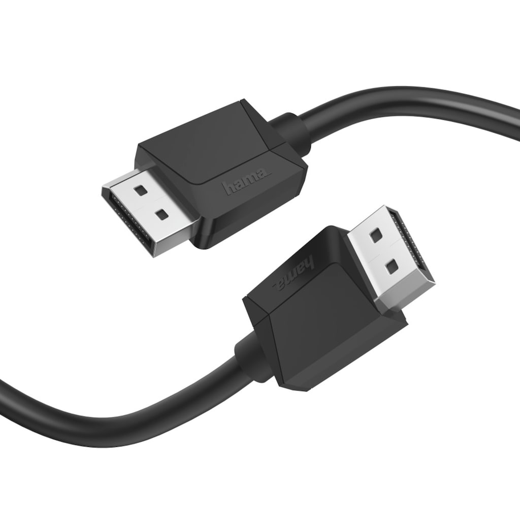 Hama Audio- & Video-Kabel »DisplayPort-Kabel mit schlanken Display-Port Stecker, 21,6 Gbit/s«, DisplayPort, DisplayPort, 150 cm, doppelt geschirmt, Max. Auflösung 4K 4096 x 2160 Bildpunkte, 1,5 Meter