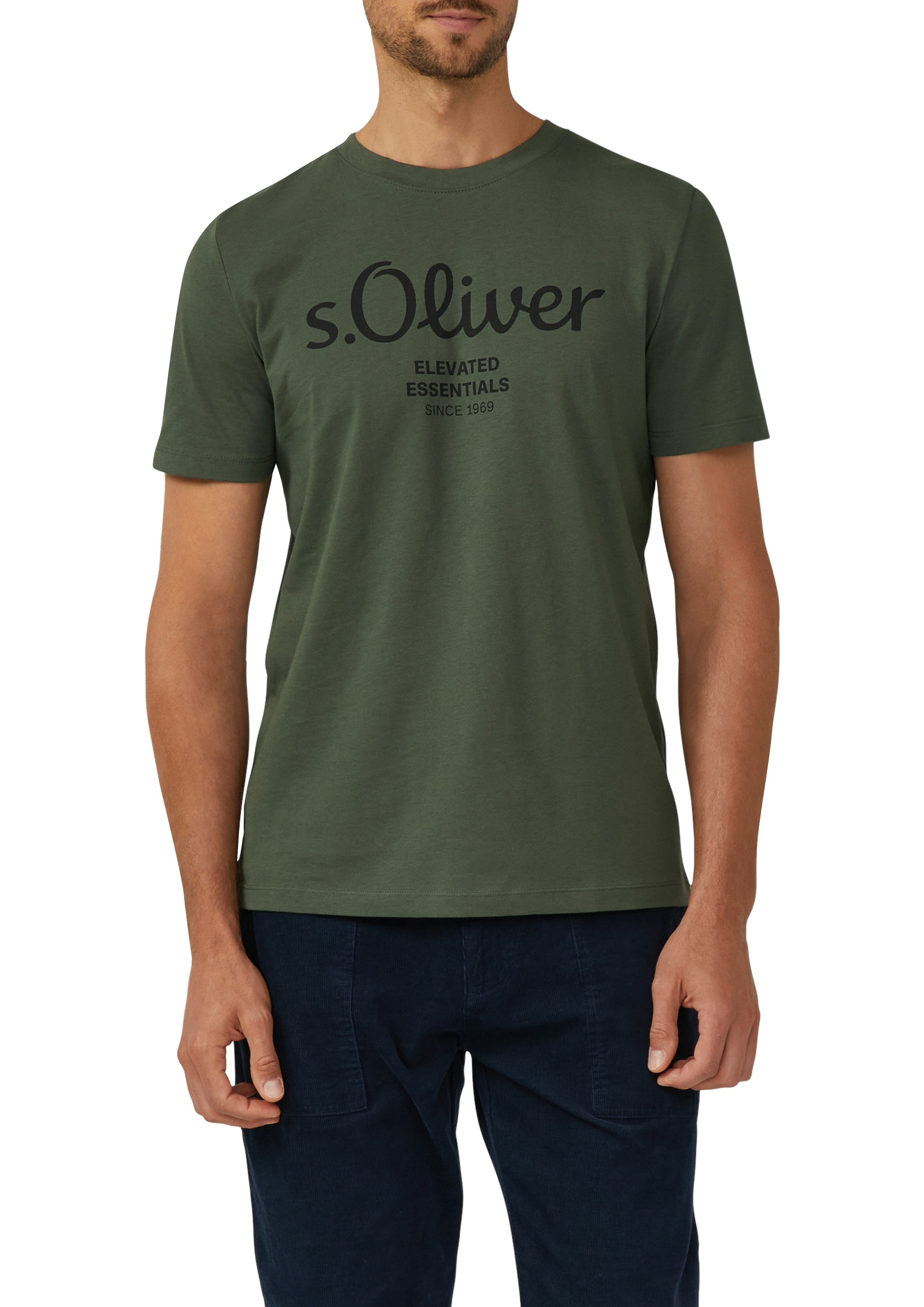 s.Oliver T-Shirt, (2 tlg.), mit großen Logo-Print, im 2er Pack