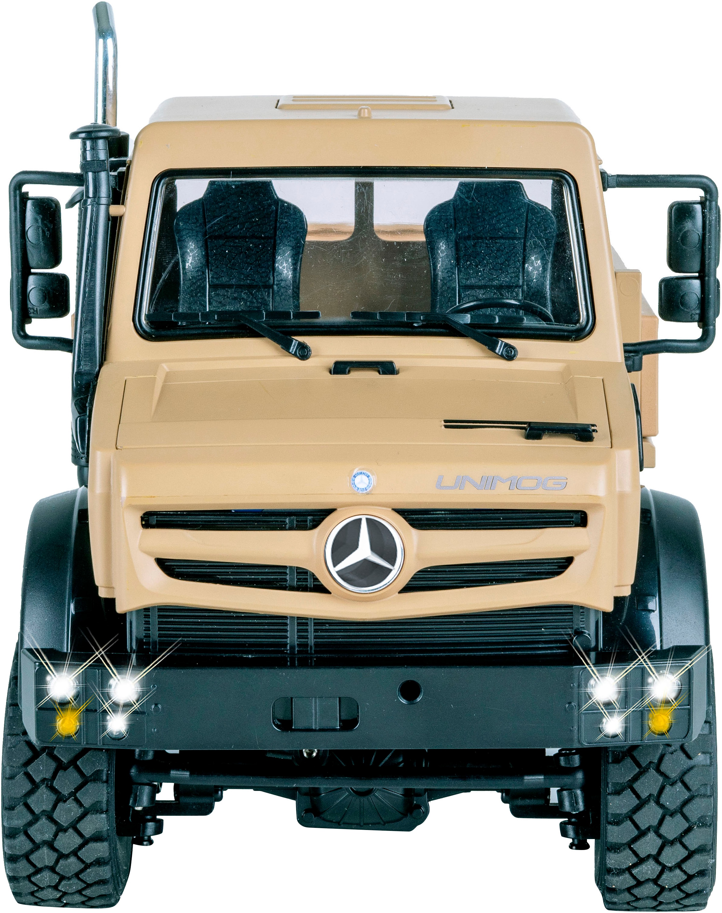 Jamara RC-LKW »Mercedes-Benz Unimog U5023 beige 2,4GHz« LED-Licht; Maßstab 1:14