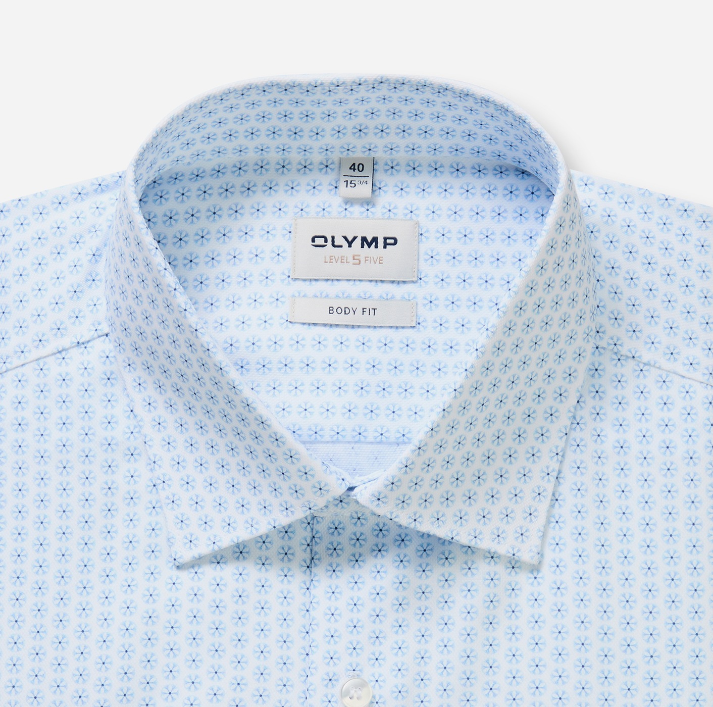 OLYMP Langarmhemd »Level Five« Businesshemd, boby fit,  Kentkragen, gemustert