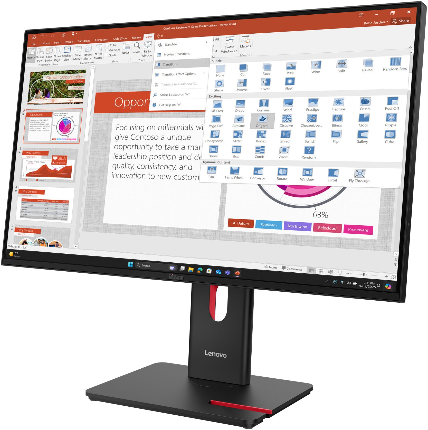 Lenovo LED-Monitor »T27-40(D25270FT0)« 69 cm/27 ″  1920 x 1080 px FHD 6 Reaktionszeit 120 Hz