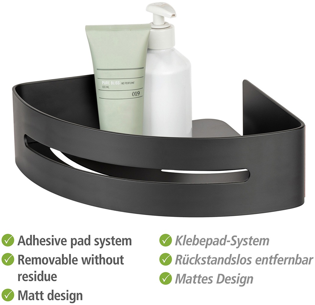 WENKO Eckregal »Turbo-Loc® Modell Bivio«, aus Aluminium für Shampoo, rostfrei, Befestigen ohne Bohren
