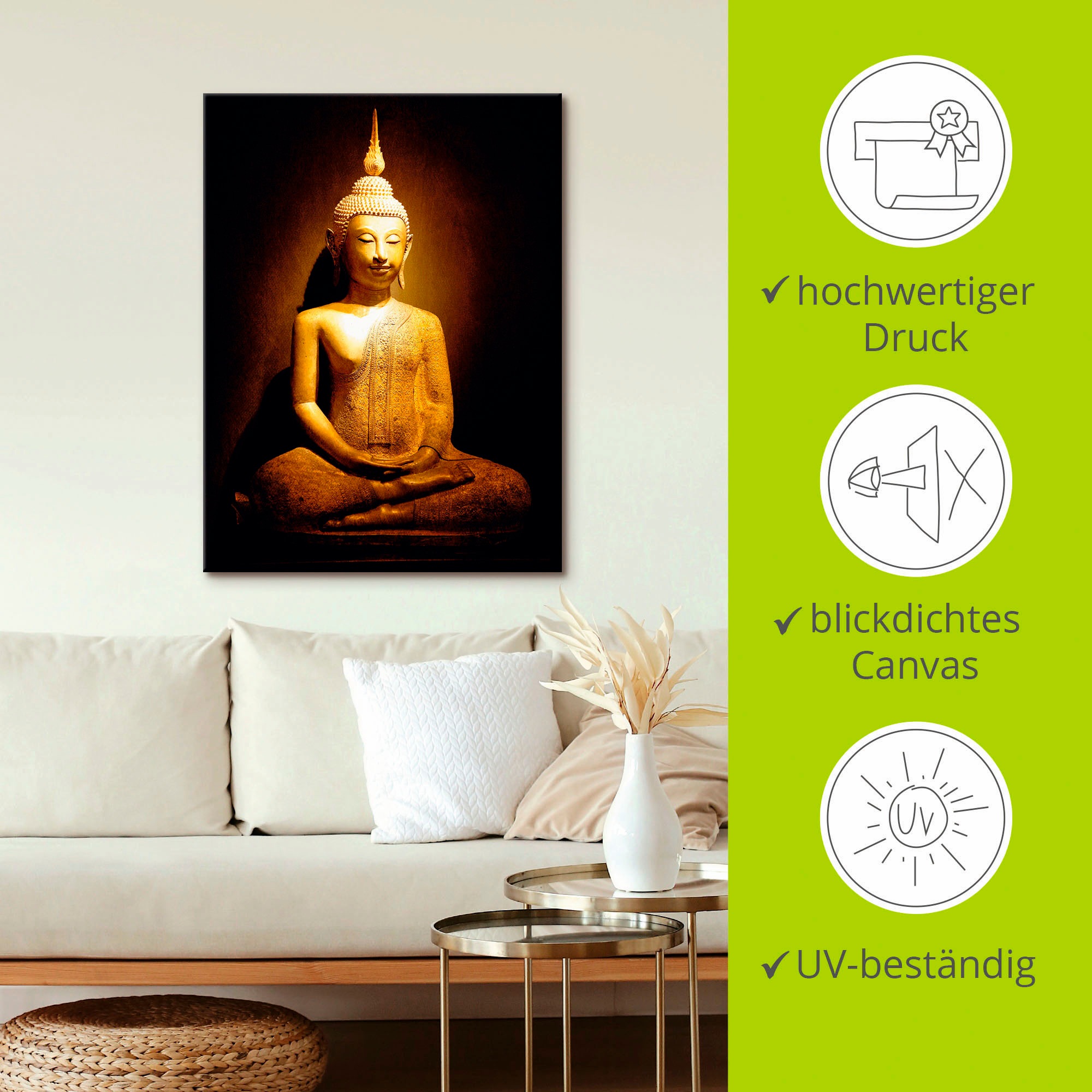 Artland Leinwandbild »Erleuchtet« Religion 1 Stk. tlg. auf Holzrahmen gespannt