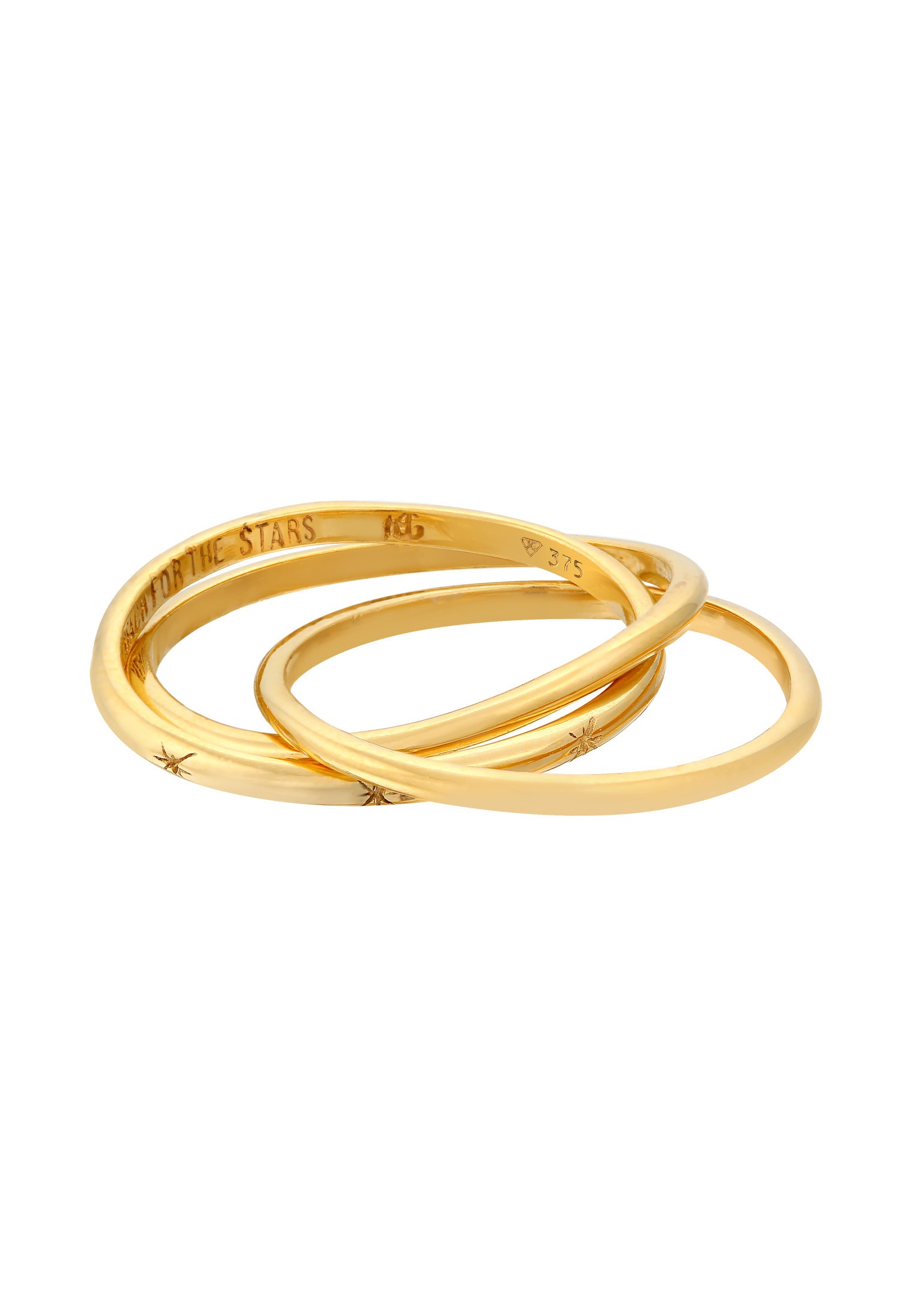 HAZE & GLORY Silberring »Ring Wickelring - Reach for the Stars 375 Gelbgold«