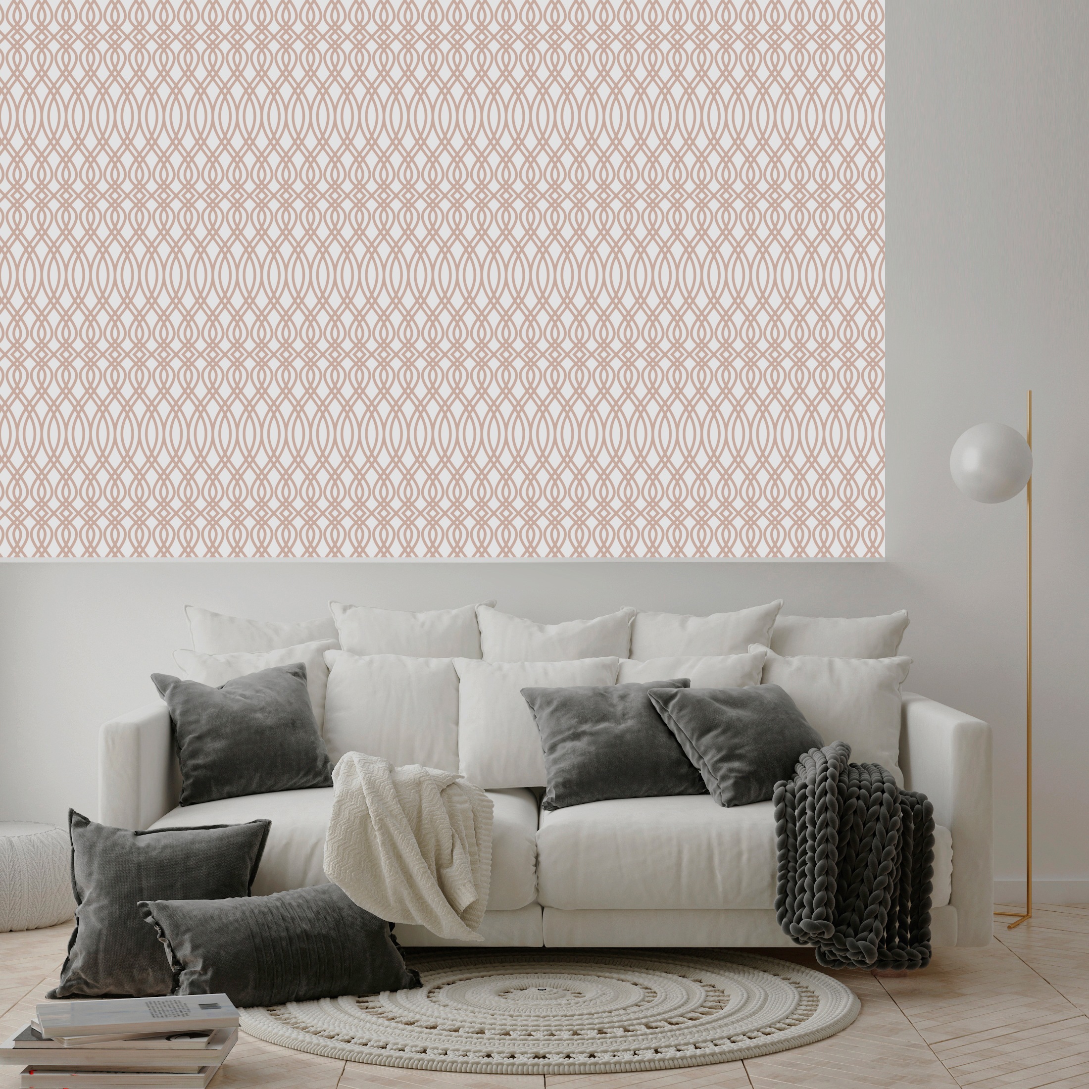 queence Vinyltapete »Cleo«, Streifen, 90x250cm, selbstklebend, kinderleichte Anbringung, Sticker