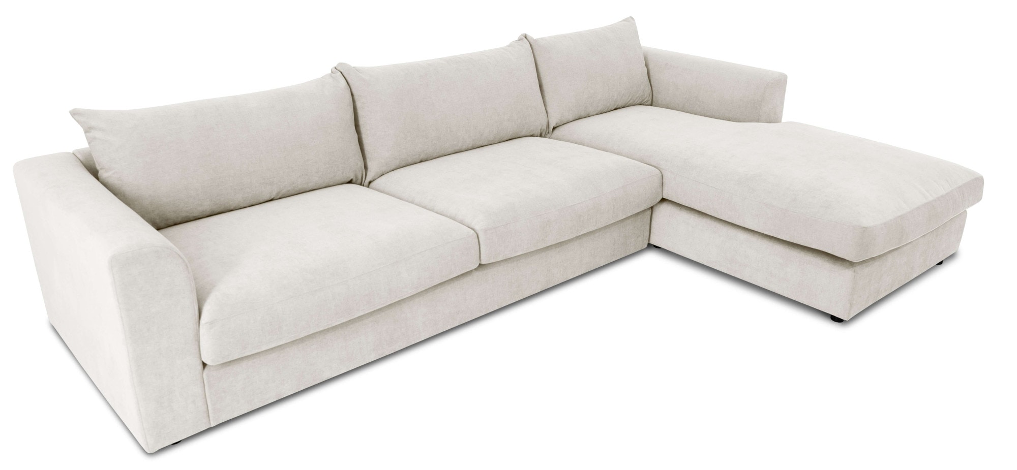 LeGer Home by Lena Gercke Ecksofa »Avelina«, (2 St.), Breite 297 cm, in Cord- und Chenille- Stoff, Rückenkissen mit Federn