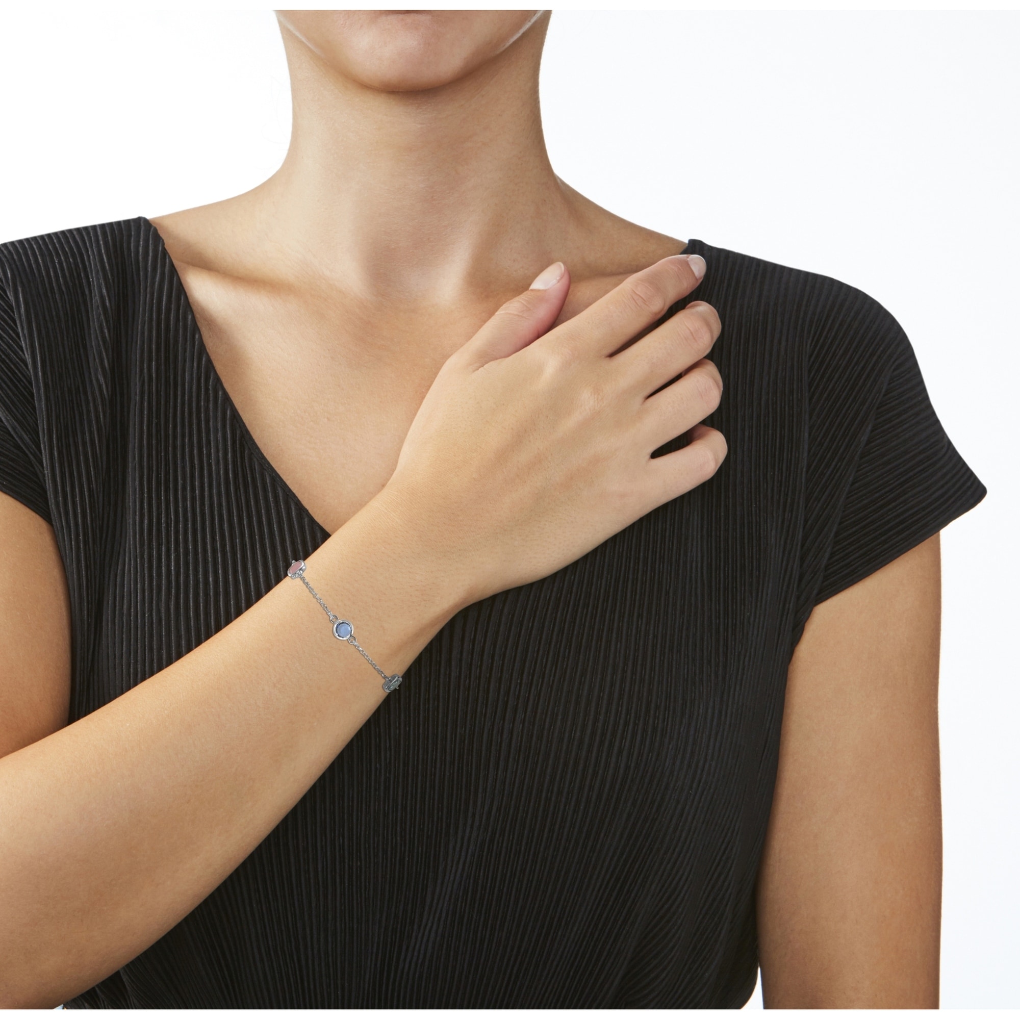 Smart Jewel Armband »Armband bunte Steine, Silber 925«