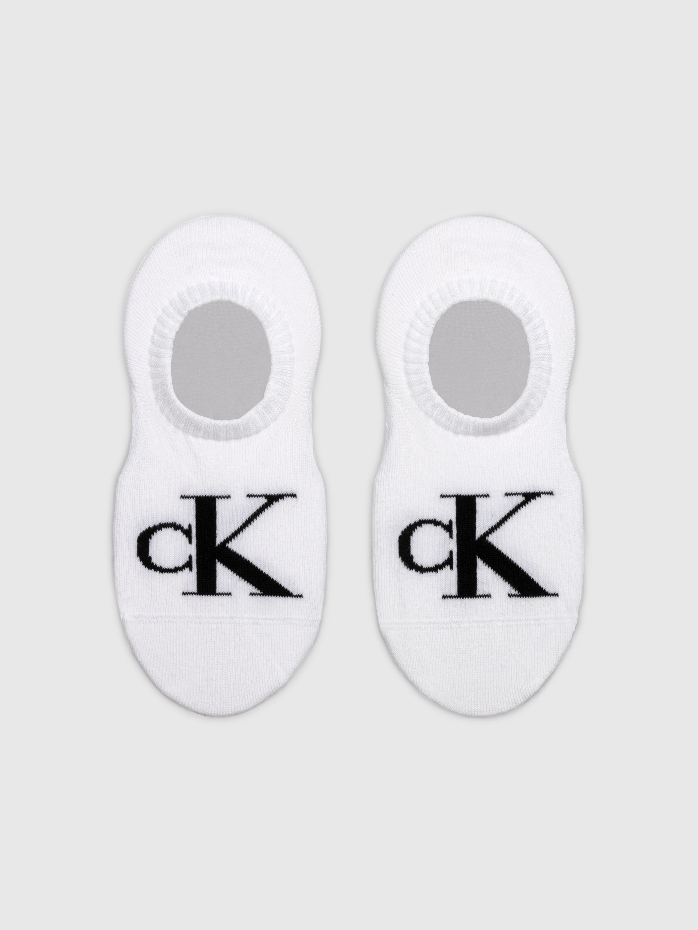 Calvin Klein Jeans Füßlinge »CKJ WOMEN FOOTIE HIGH CUT 2P MONOGRAM«, (2 Paar), Mit großer Logostickerei vorn