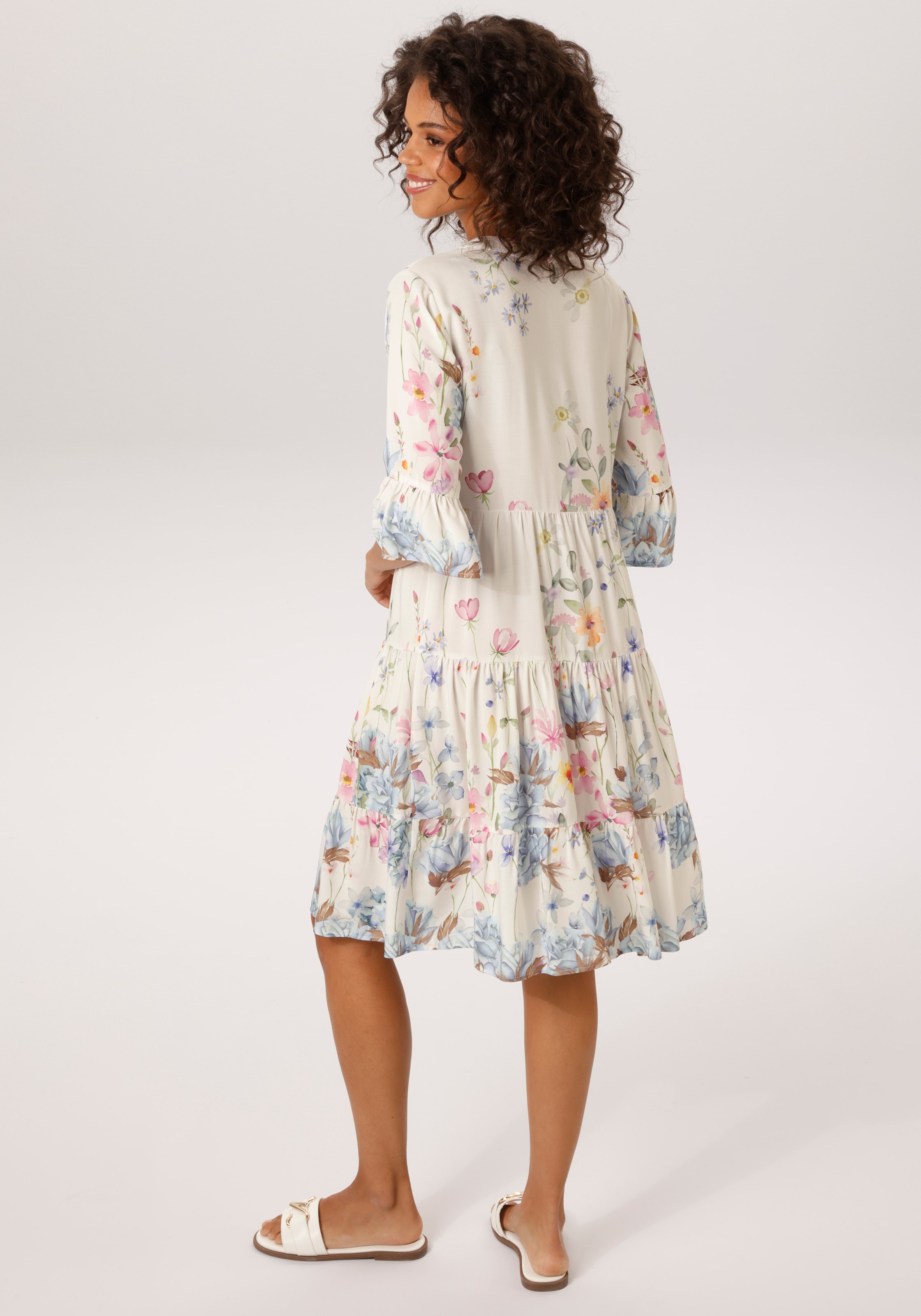 Aniston CASUAL Tunikakleid mit malerischen Blumen bedruckt- NEUE KOLLEKTION