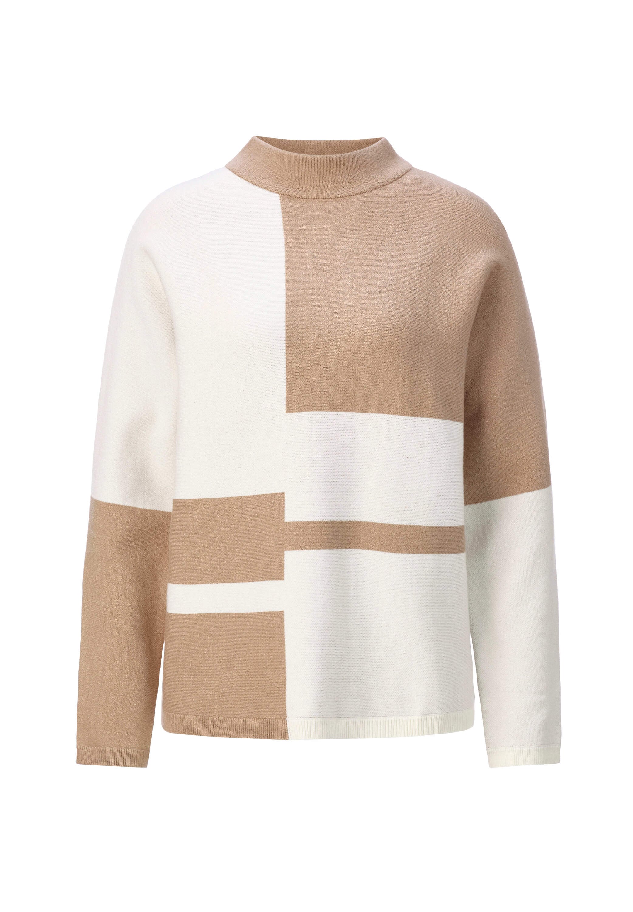 creation L Longpullover »Jacquard-Pullover Jacquard-Pullover , Rückenteil einfarbig«