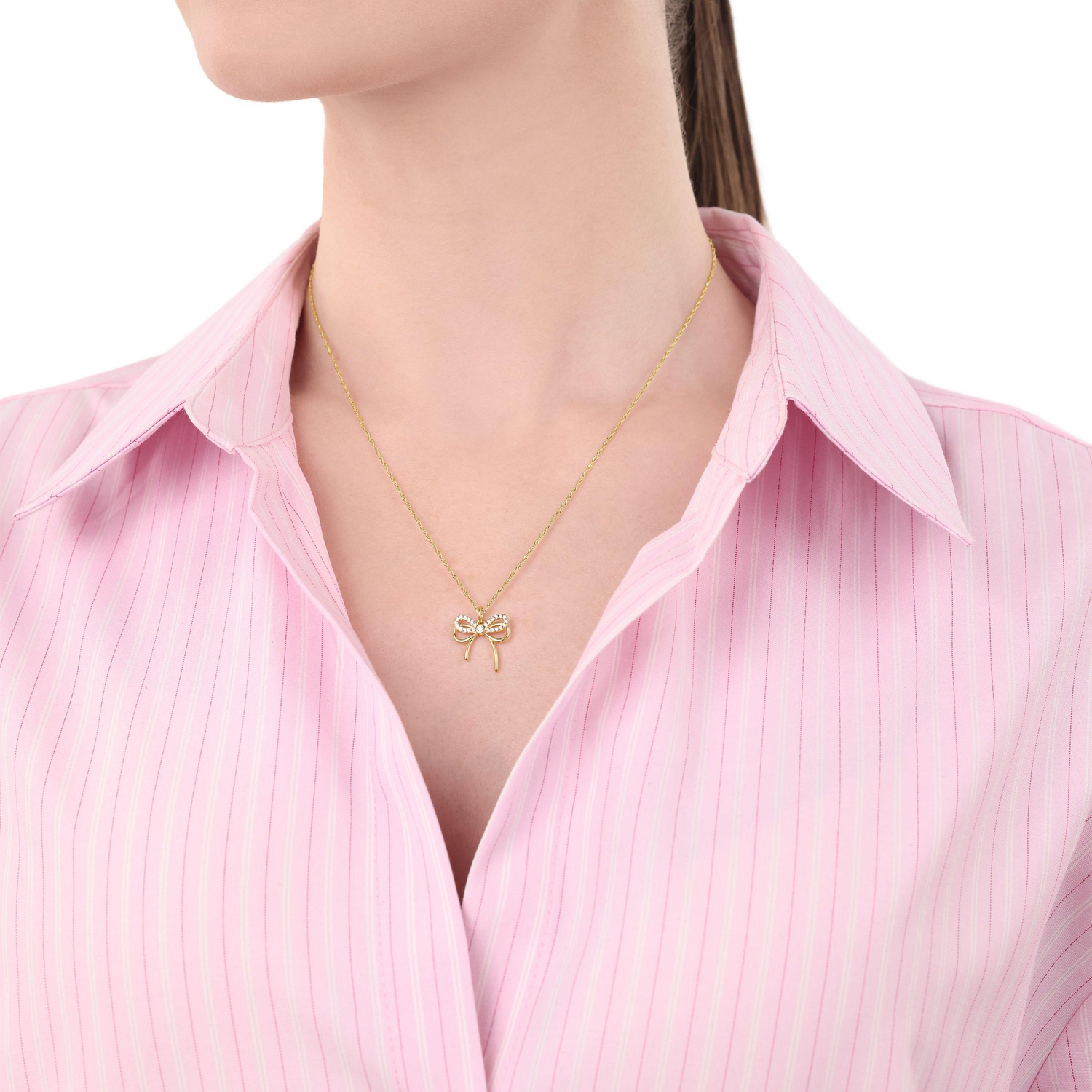 Amor Kette mit Anhänger »Schmuck Geschenk, Schleife« mit Zirkonia (synth.)