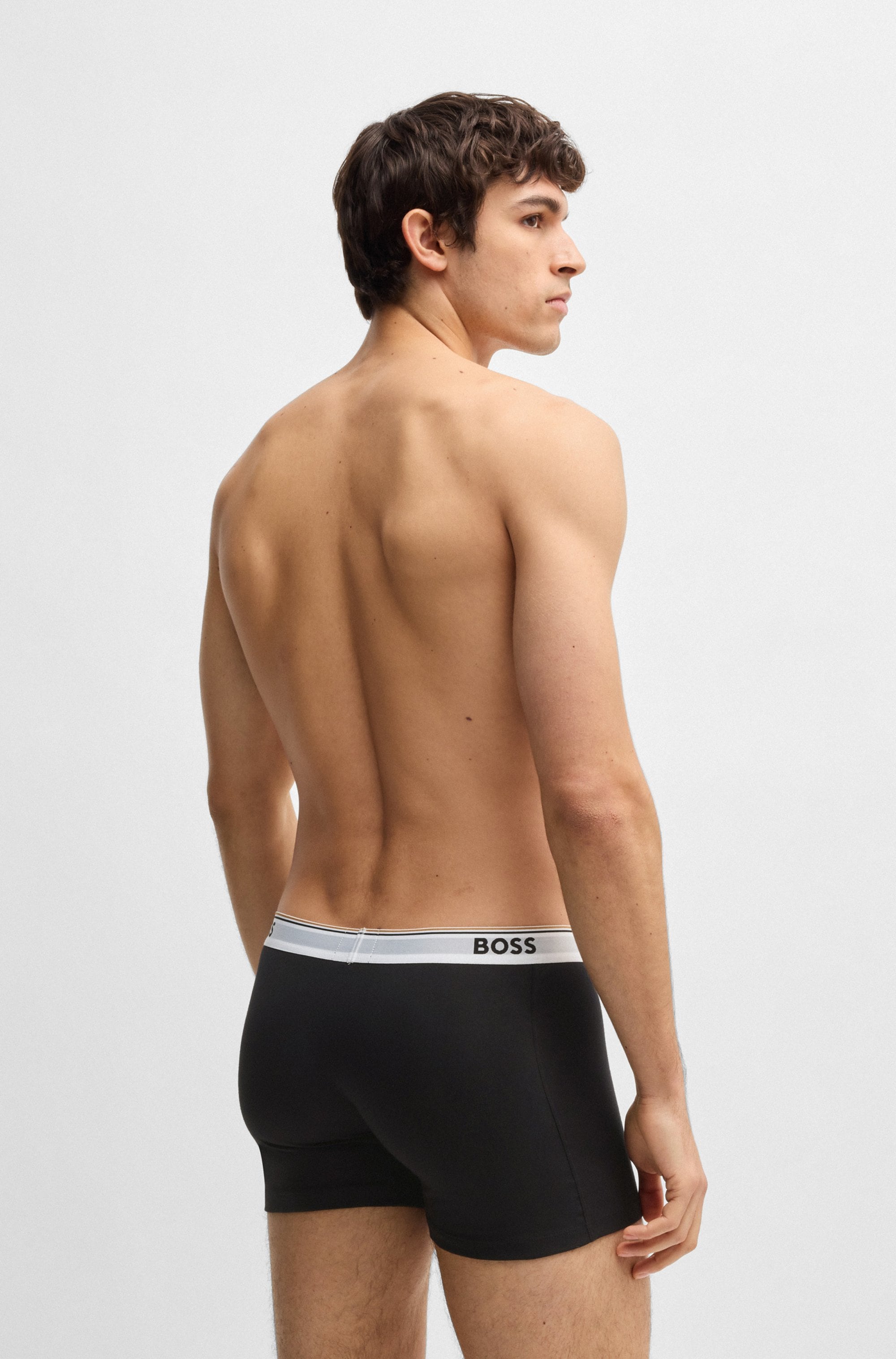 BOSS Langer Boxer »Brief 3 PACK«, mit farblich passendem Webbund